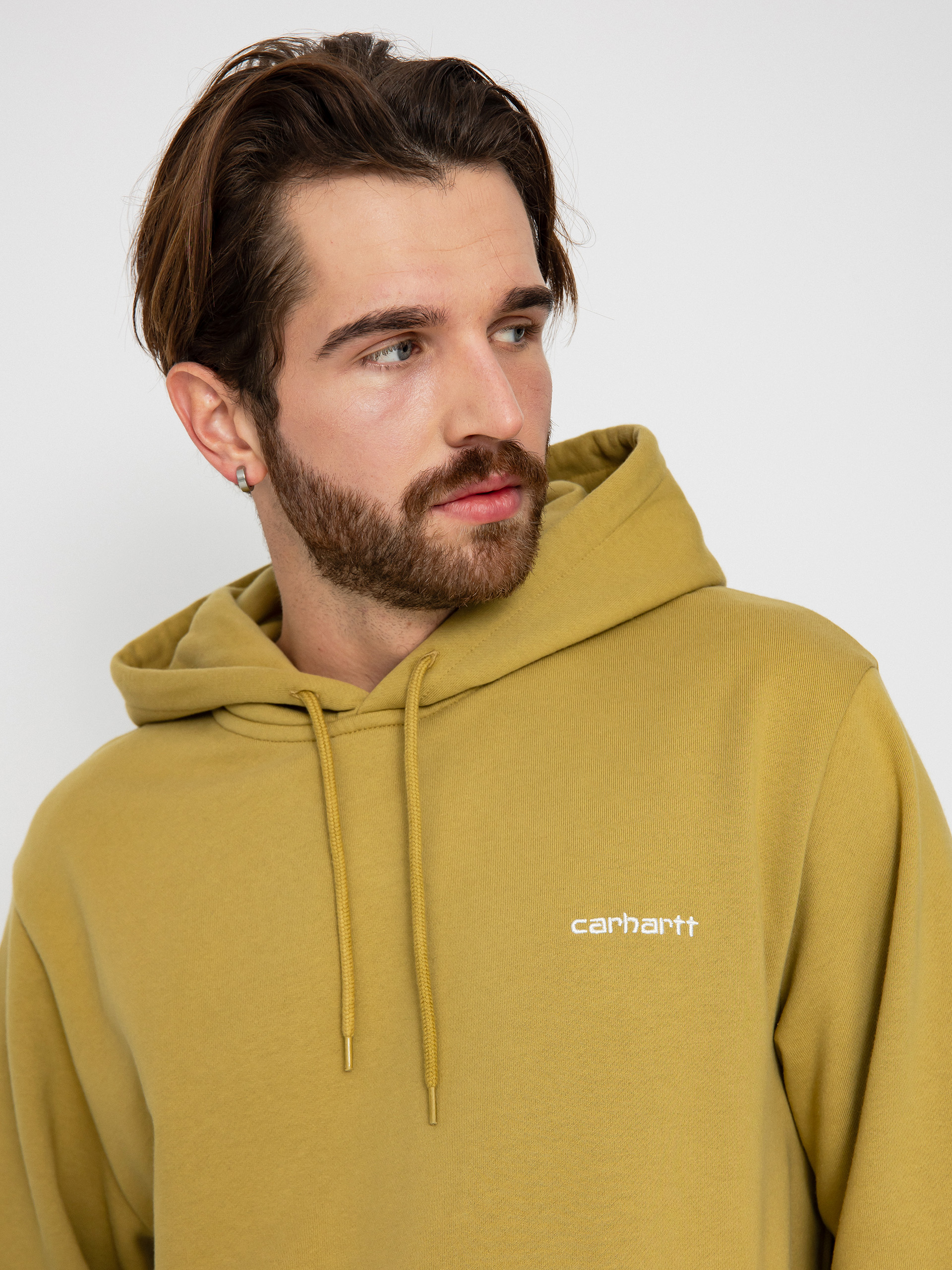 Carhartt WIP Script Embroidery HD Kapucnis pulóver (agate/white)