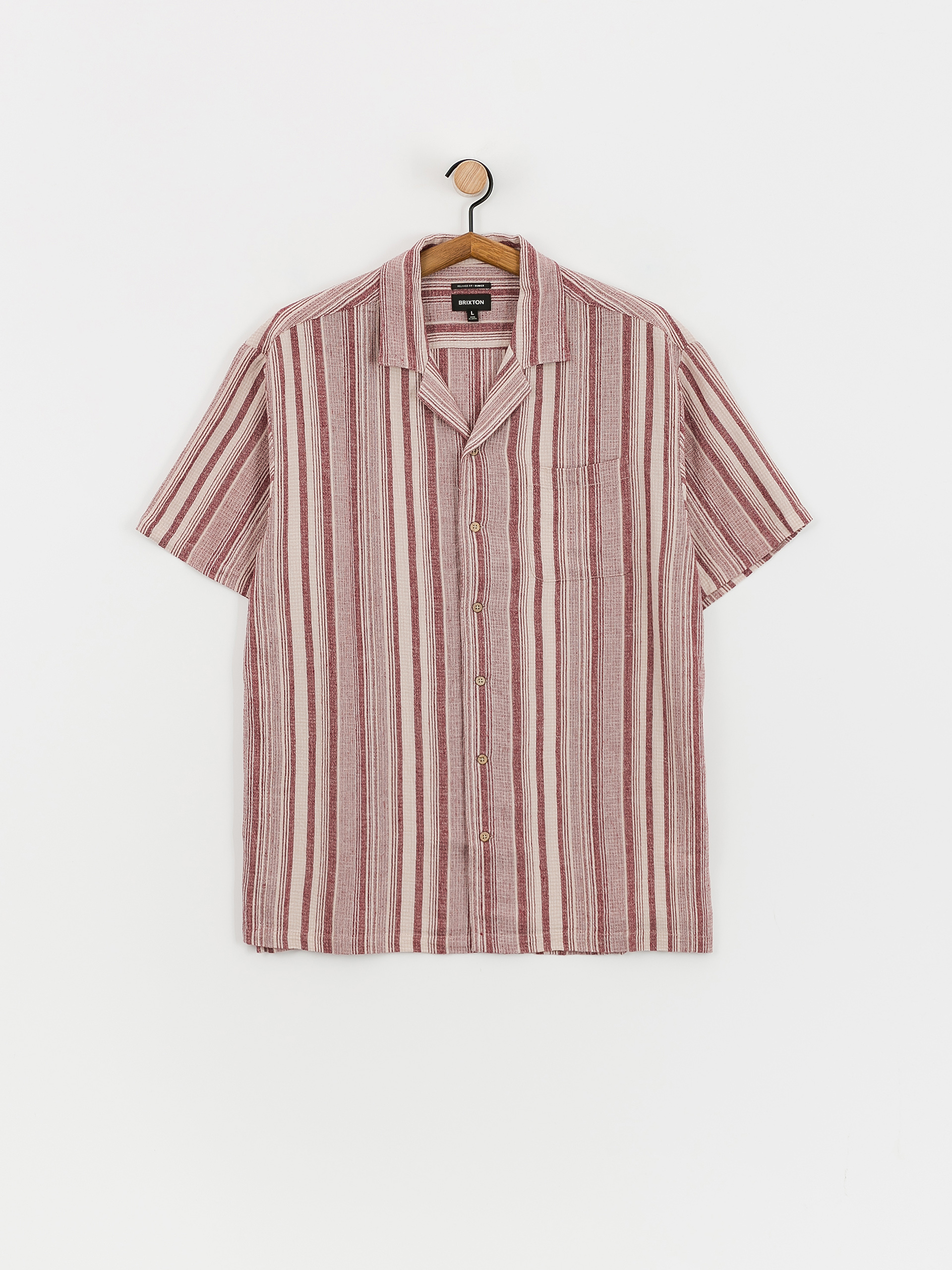 Brixton Bunker Seersucker Ing (cranberry juice/off white)