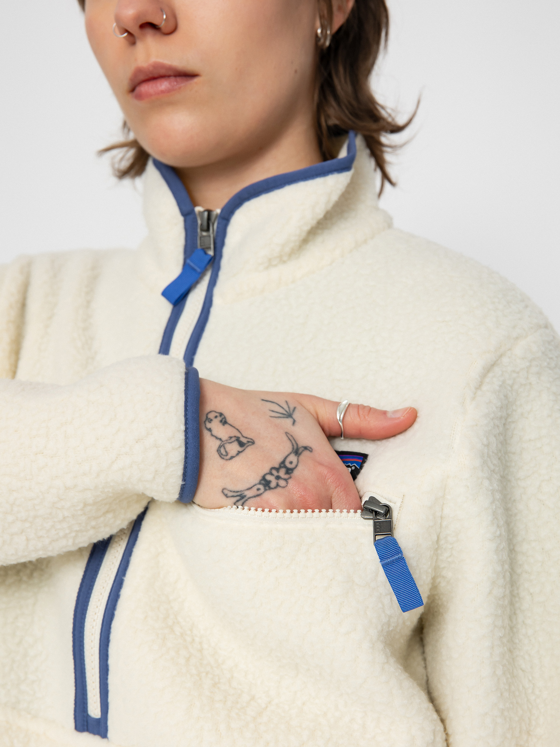 Női Patagonia Retro Pile Marsupial Polár pulóver (natural)