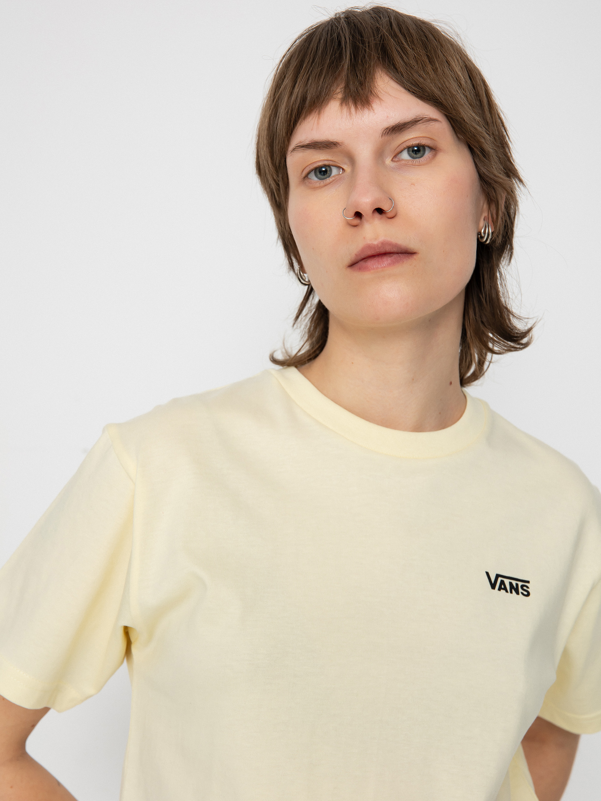 Vans Left Chest Logo Em Wmn Póló (almond oil)