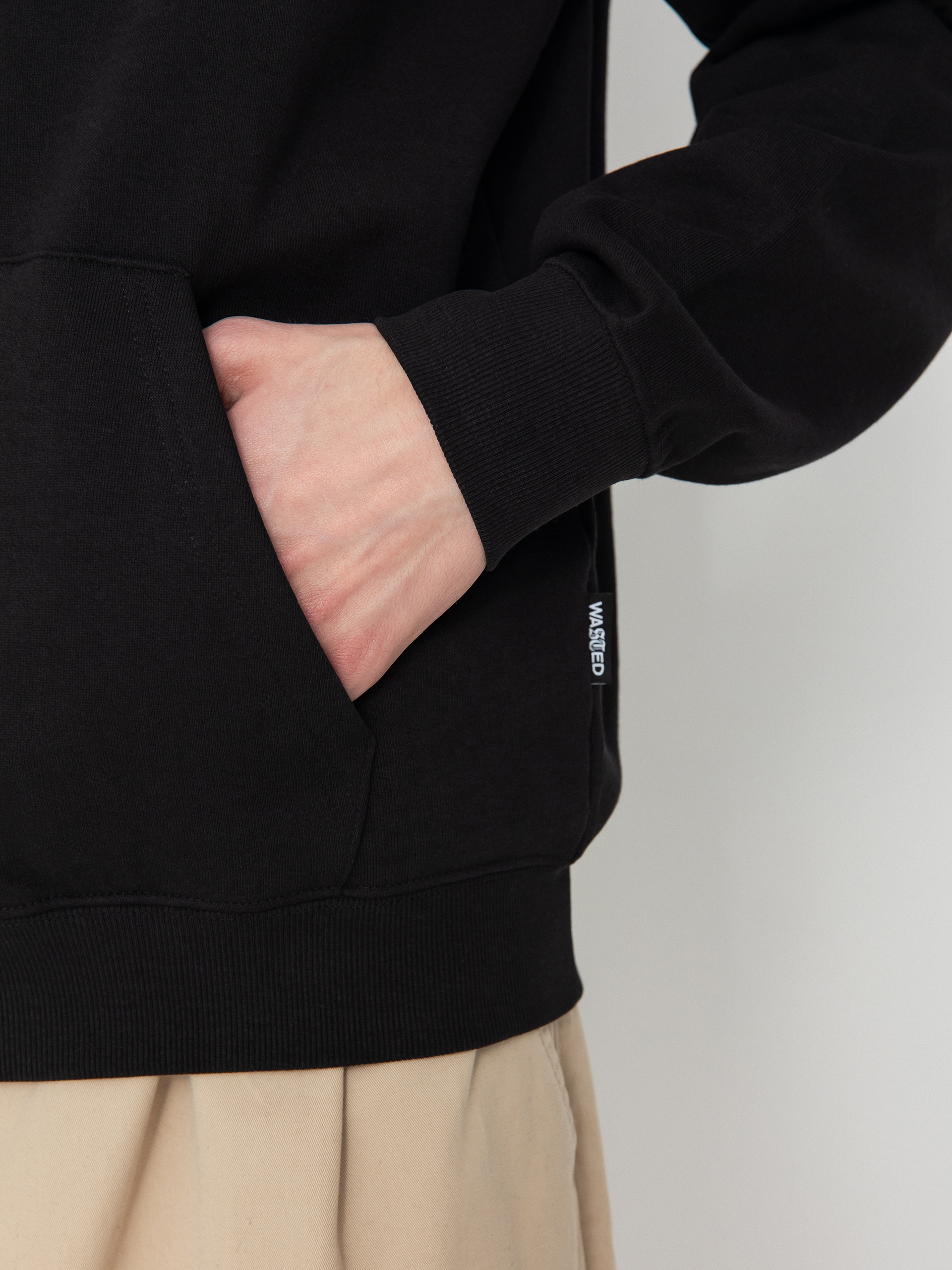 Kapucnis pulóver Wasted Paris Boiler ZHD (black)