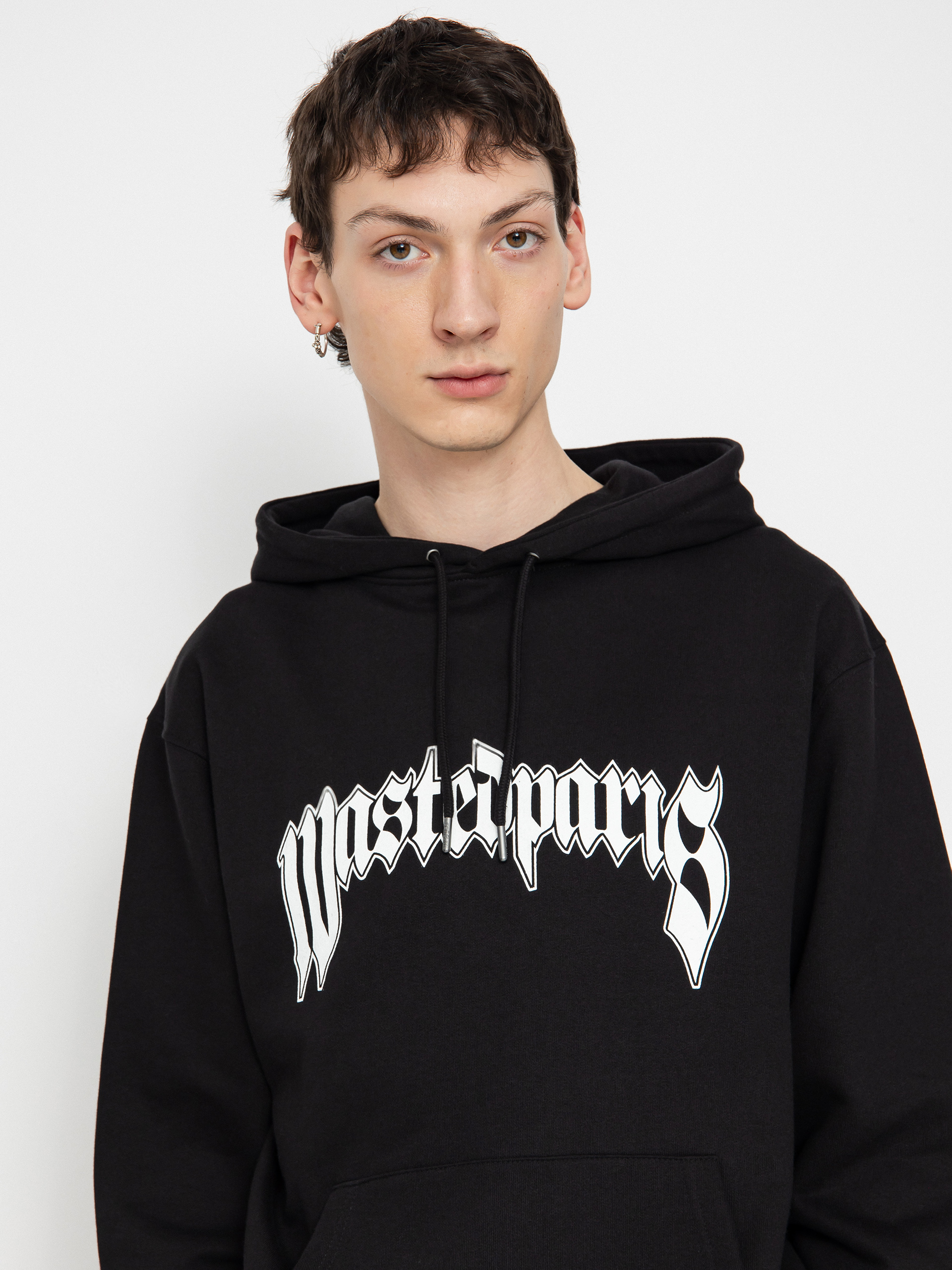 Kapucnis pulóver Wasted Paris Pitcher HD (black)