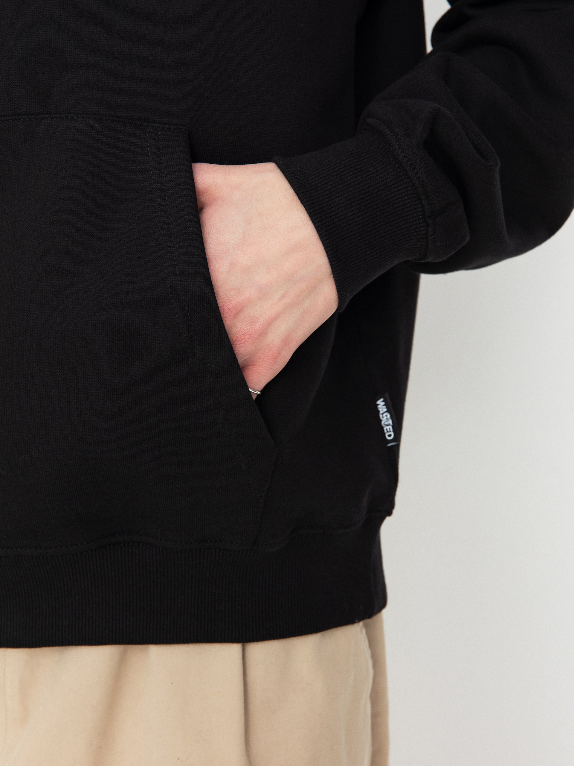 Kapucnis pulóver Wasted Paris Pitcher HD (black)