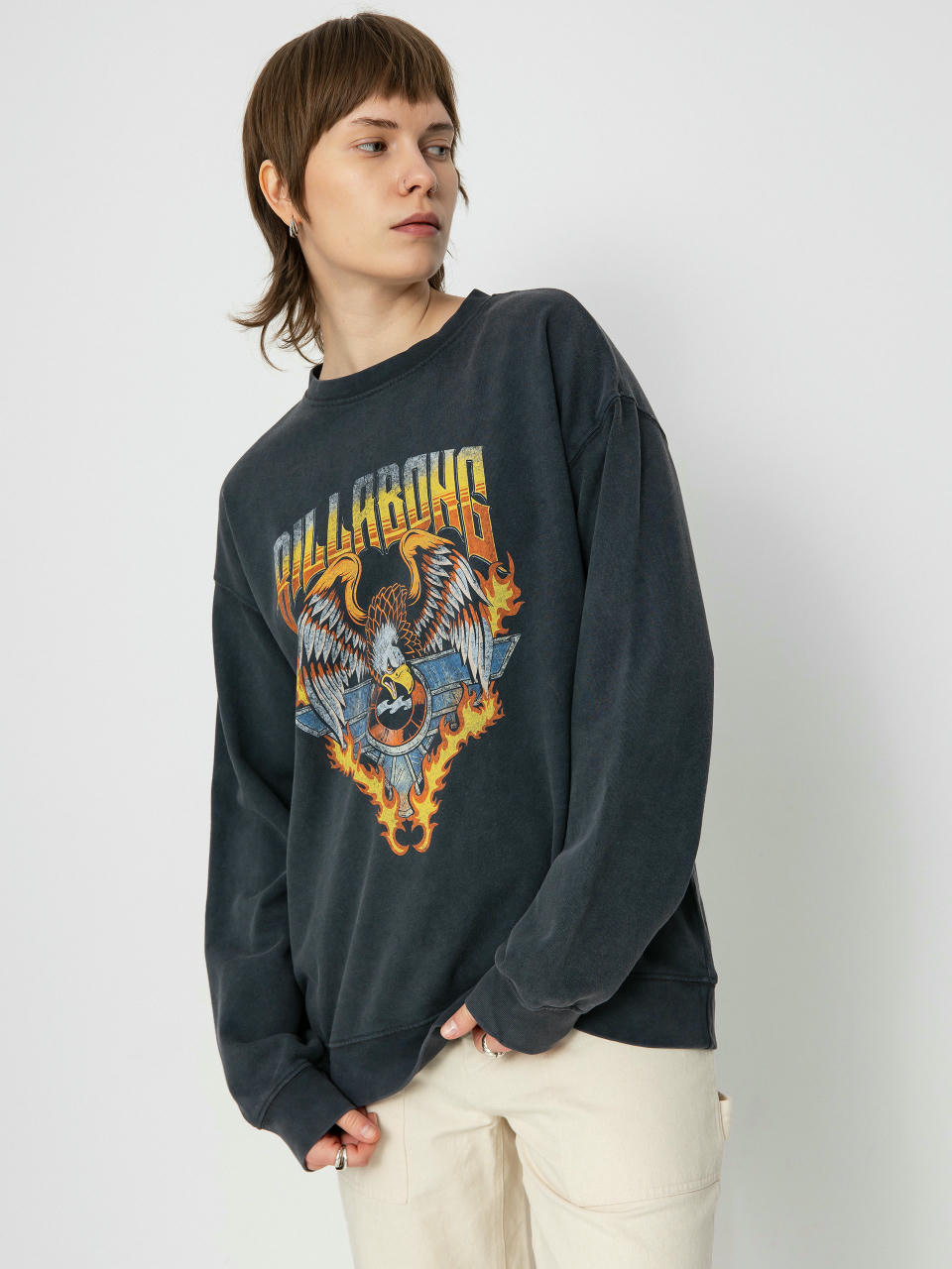 Billabong Thunder Crew Pulóver Wmn (off black)