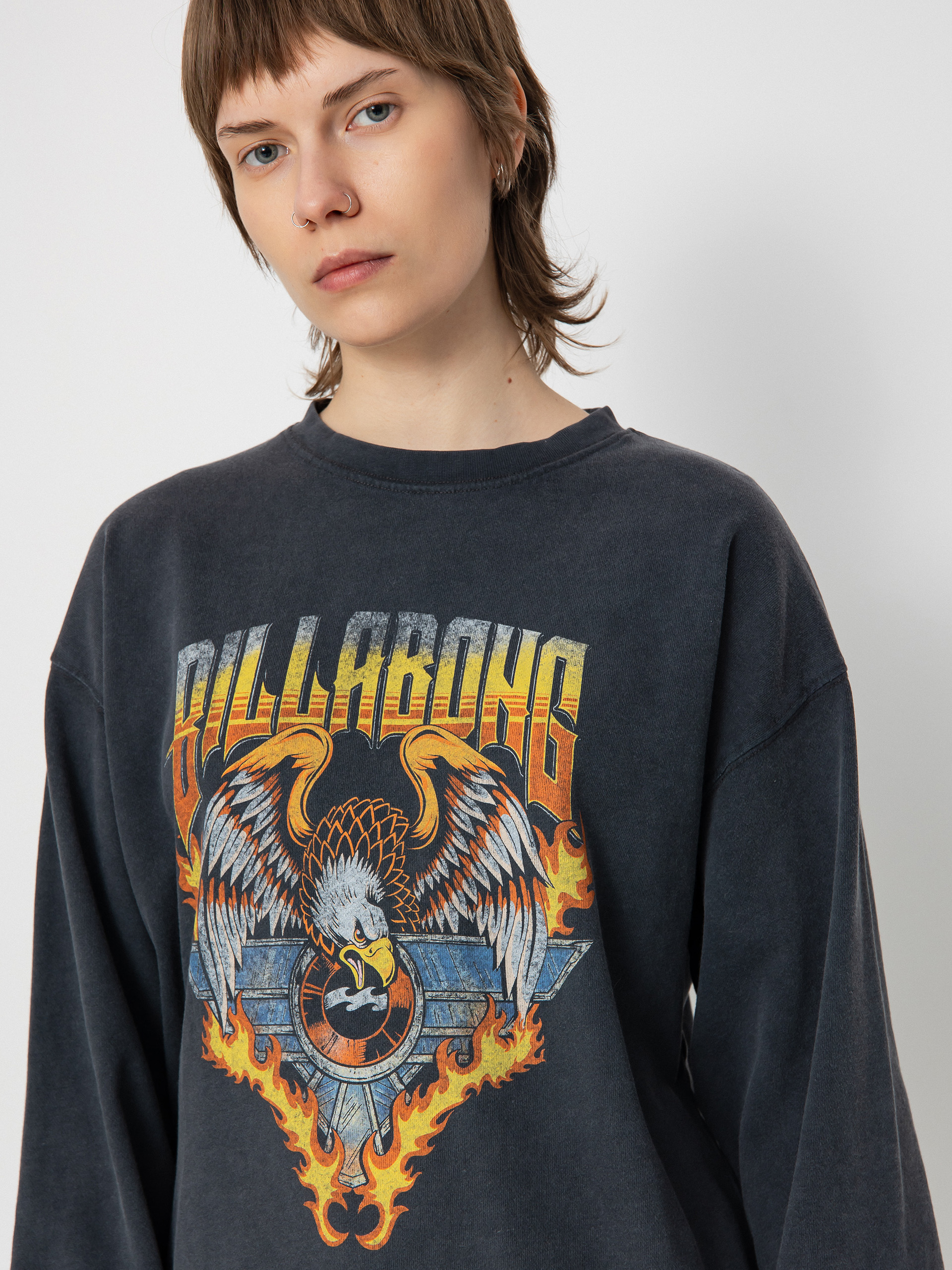 Billabong Thunder Crew Pulóver Wmn (off black)