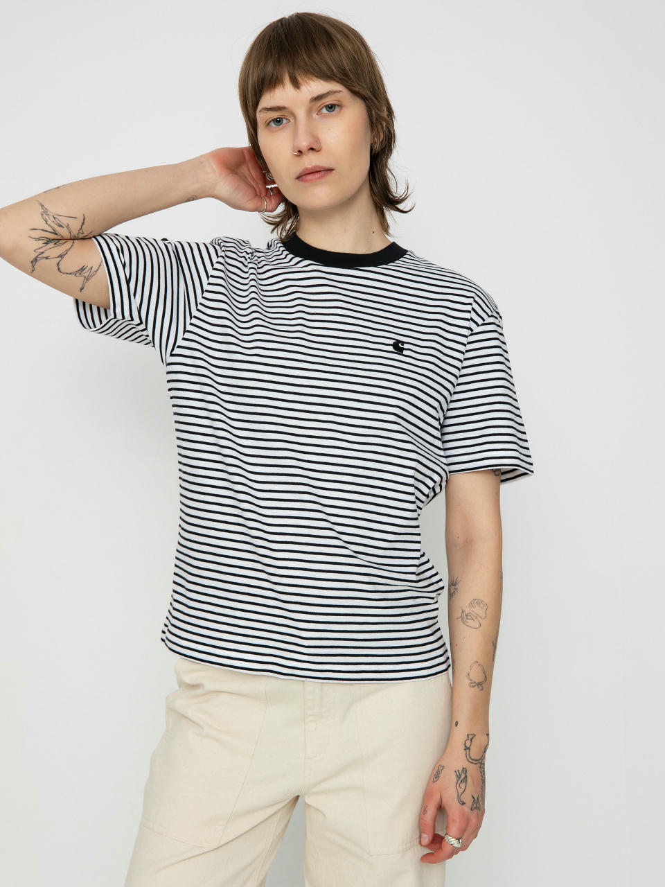 Póló Carhartt WIP Coleen Wmn (coleen stripe/white/black)