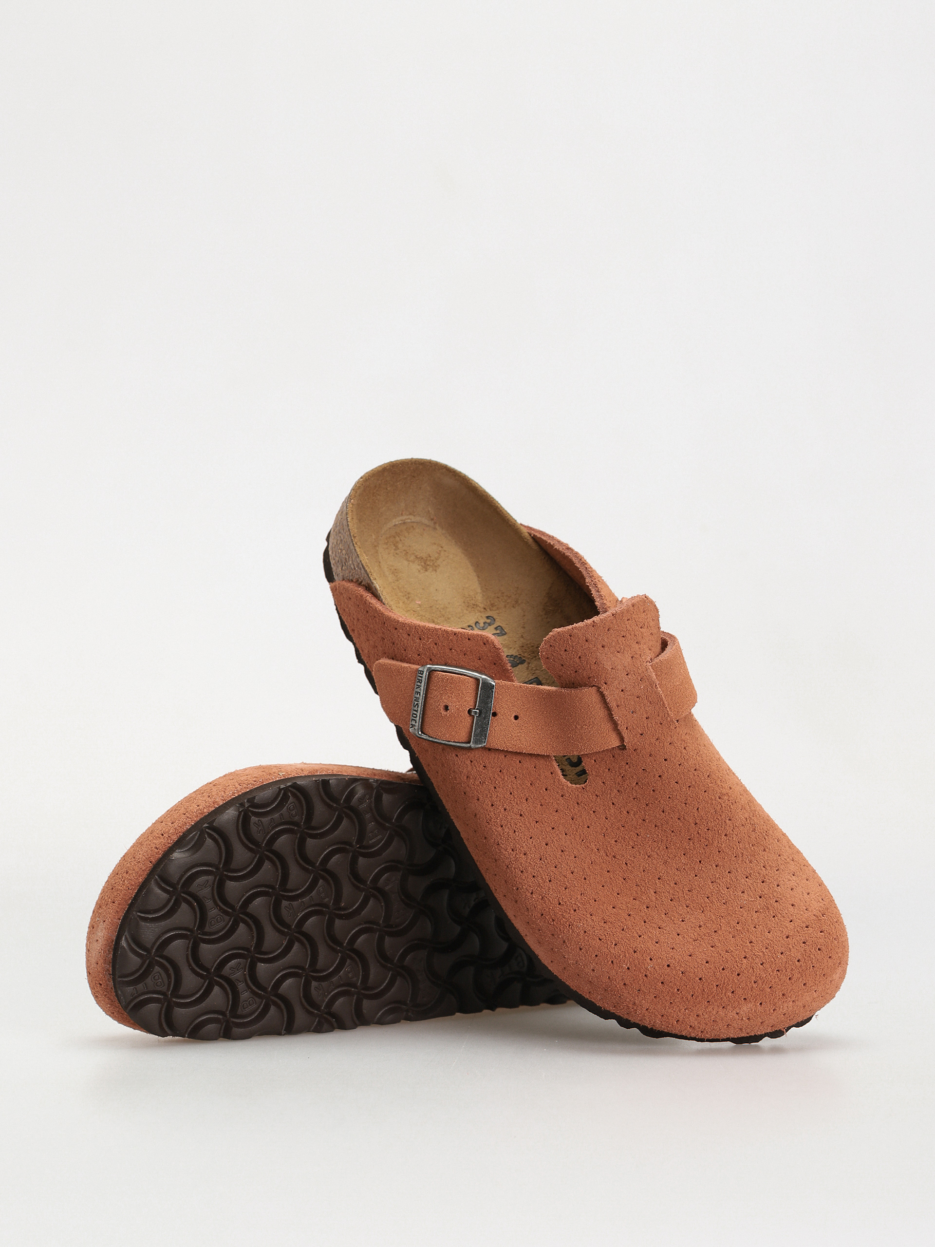Birkenstock Boston Suede Embossed Narrow Wmn Flip-flop papucsok (emboss dots burnt orange)