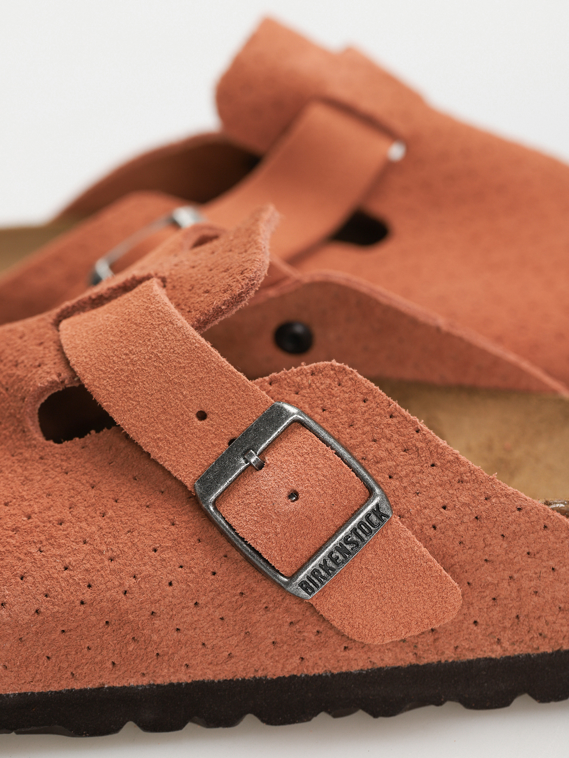 Birkenstock Boston Suede Embossed Narrow Wmn Flip-flop papucsok (emboss dots burnt orange)