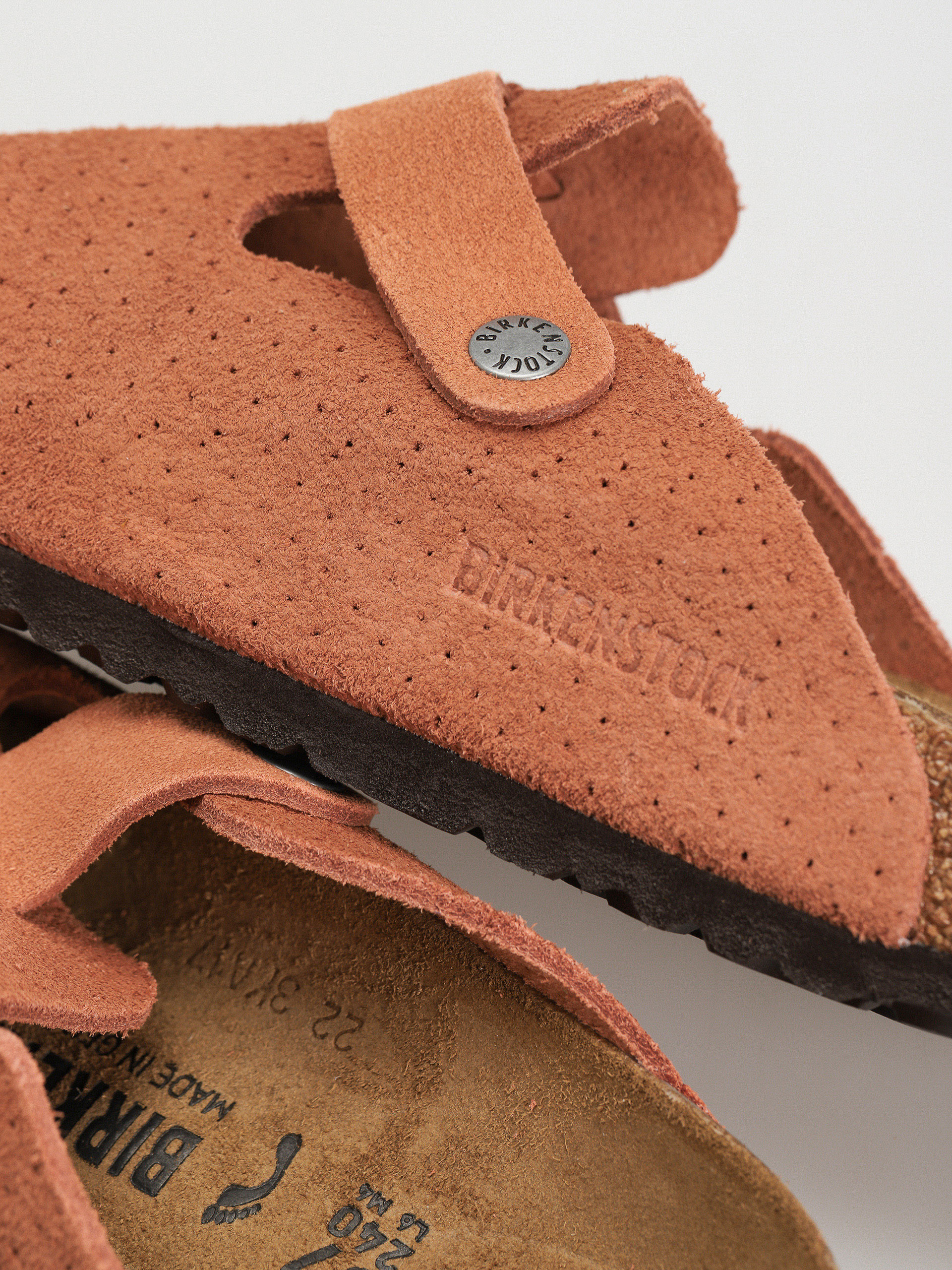 Birkenstock Boston Suede Embossed Narrow Wmn Flip-flop papucsok (emboss dots burnt orange)