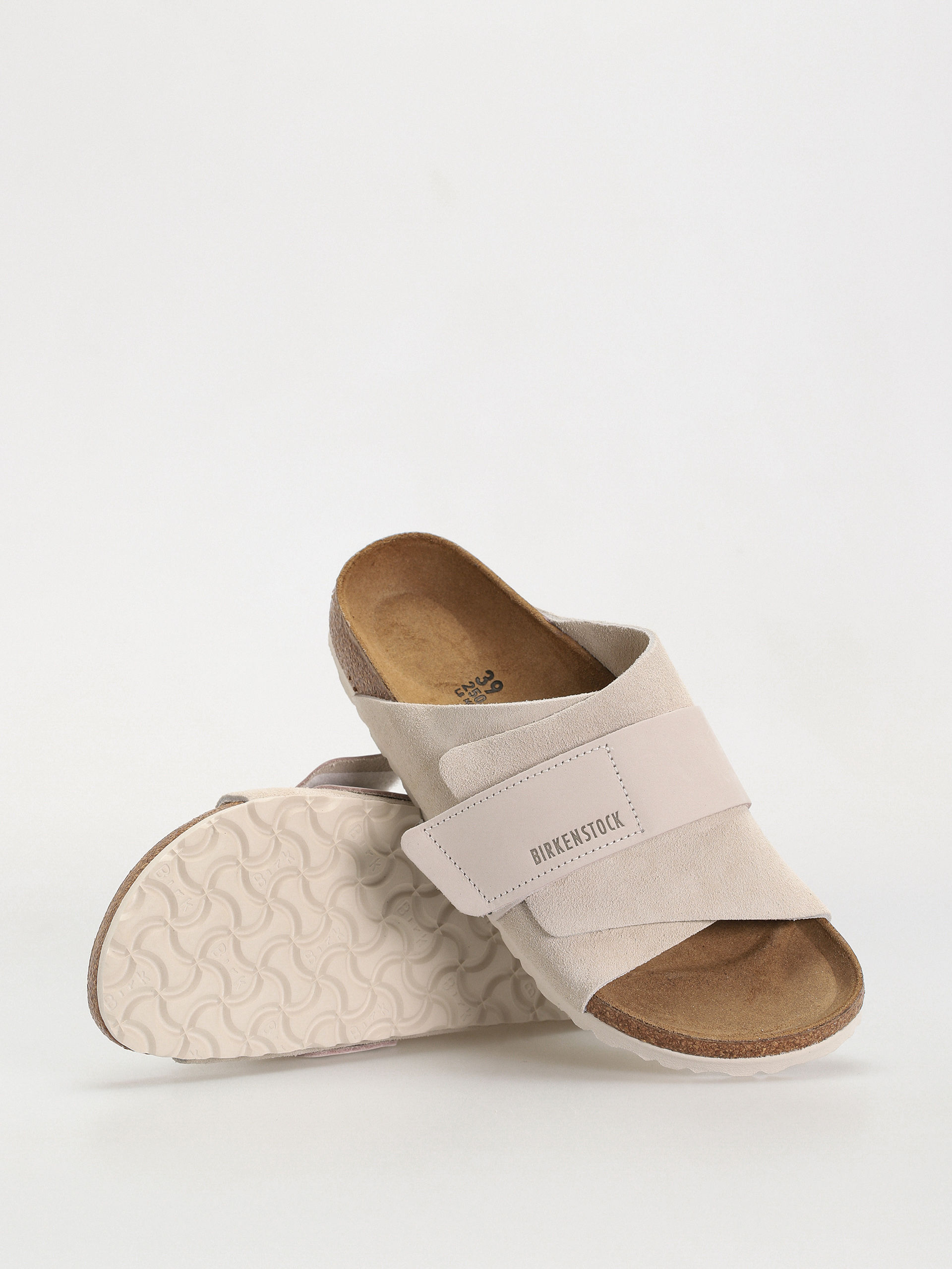 Birkenstock Kyoto Nubuck Suede Leather Narrow Wmn Flip-flop papucsok (antique white)