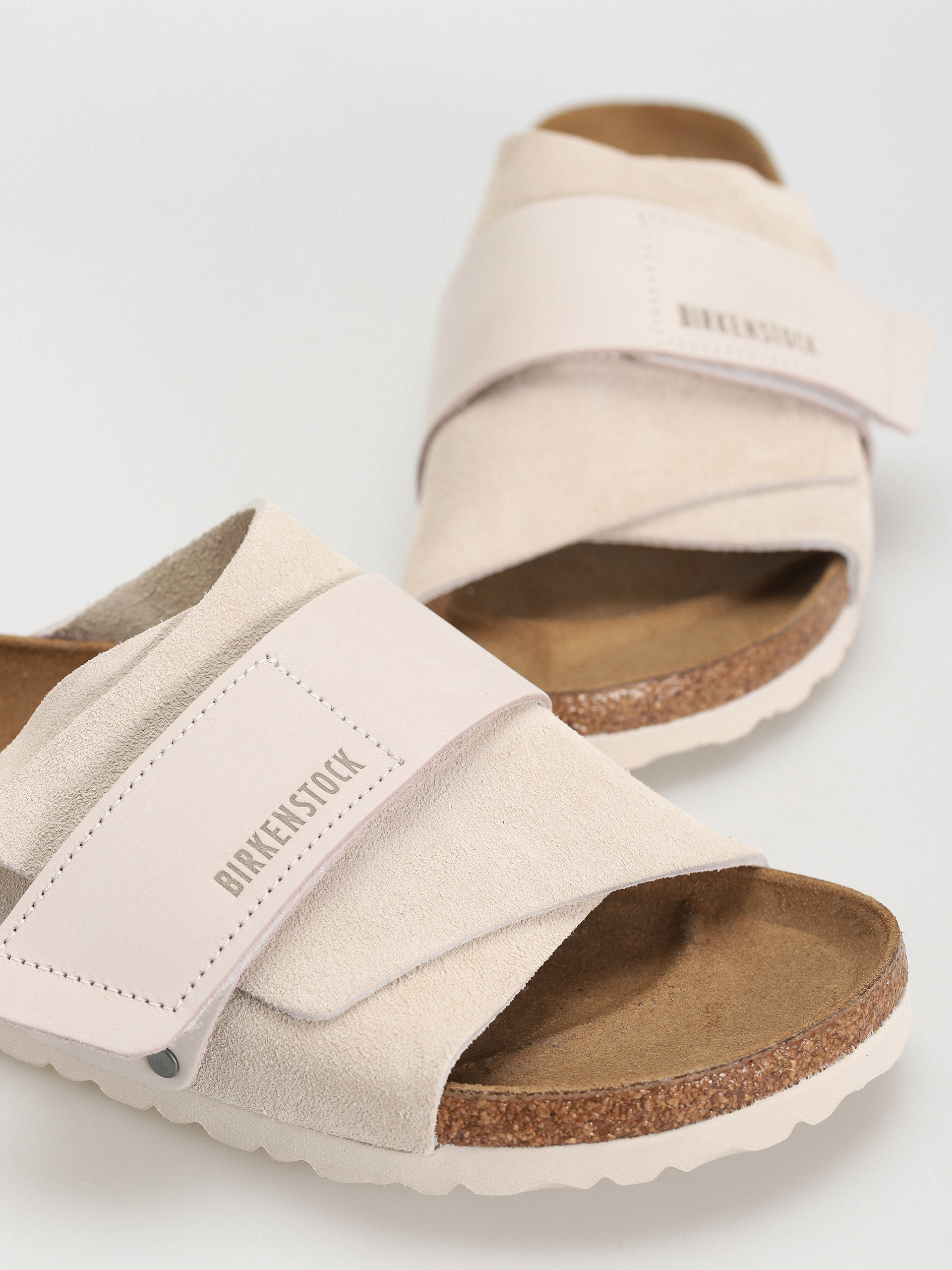 Birkenstock Kyoto Nubuck Suede Leather Narrow Wmn Flip-flop papucsok (antique white)