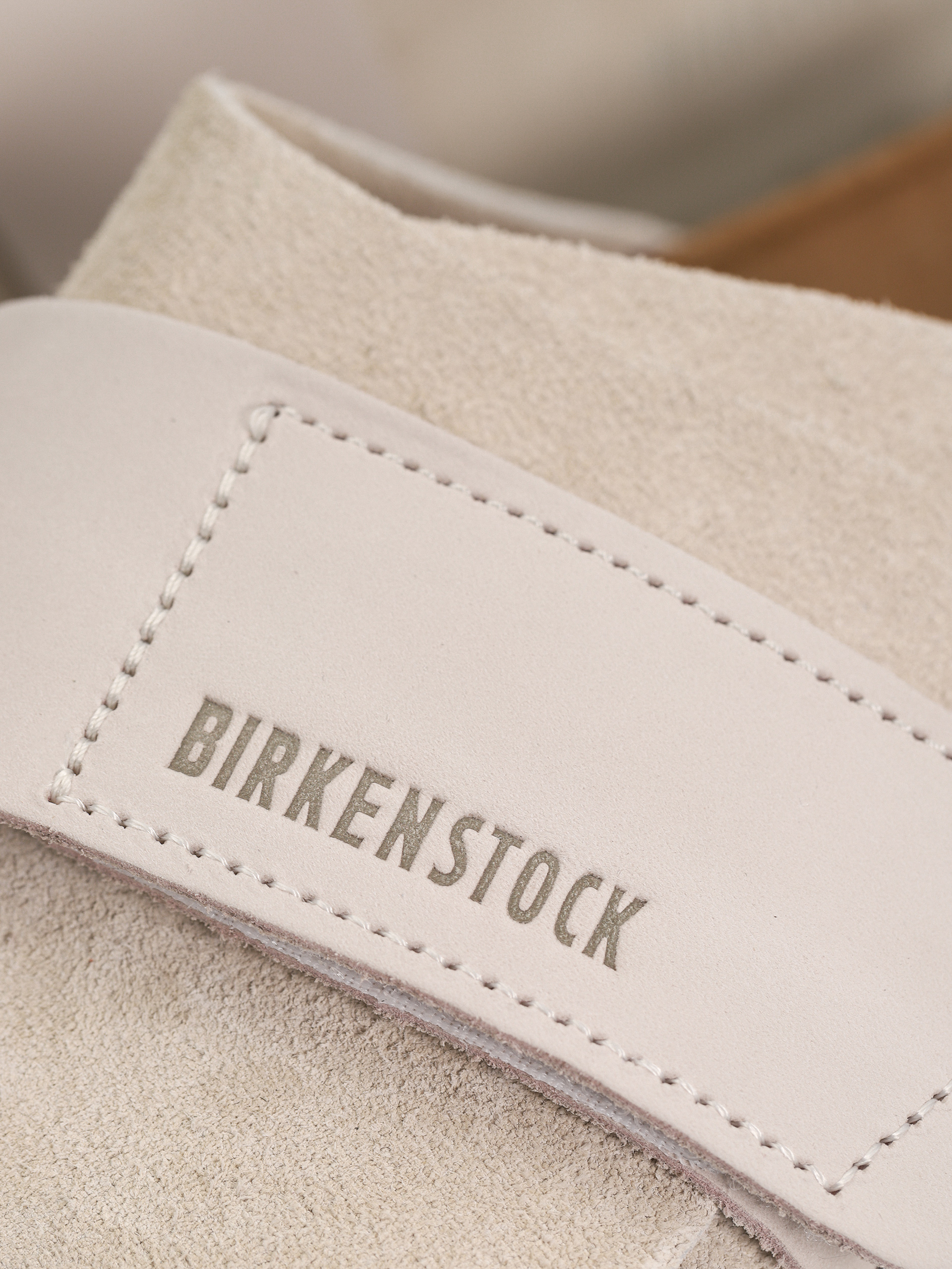 Birkenstock Kyoto Nubuck Suede Leather Narrow Wmn Flip-flop papucsok (antique white)