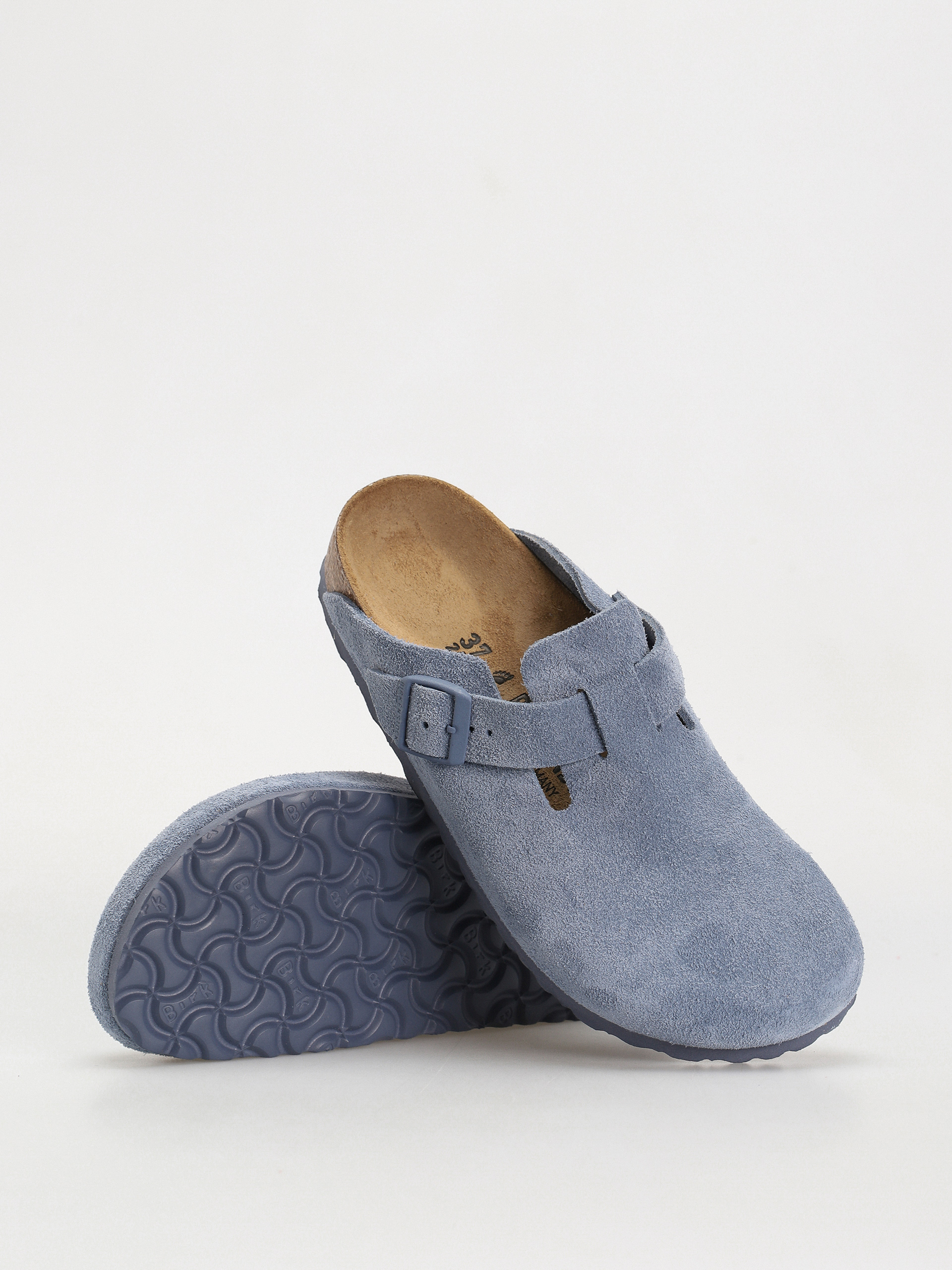 Birkenstock Boston Suede Leather Narrow Wmn Flip-flop papucsok (elemental blue)