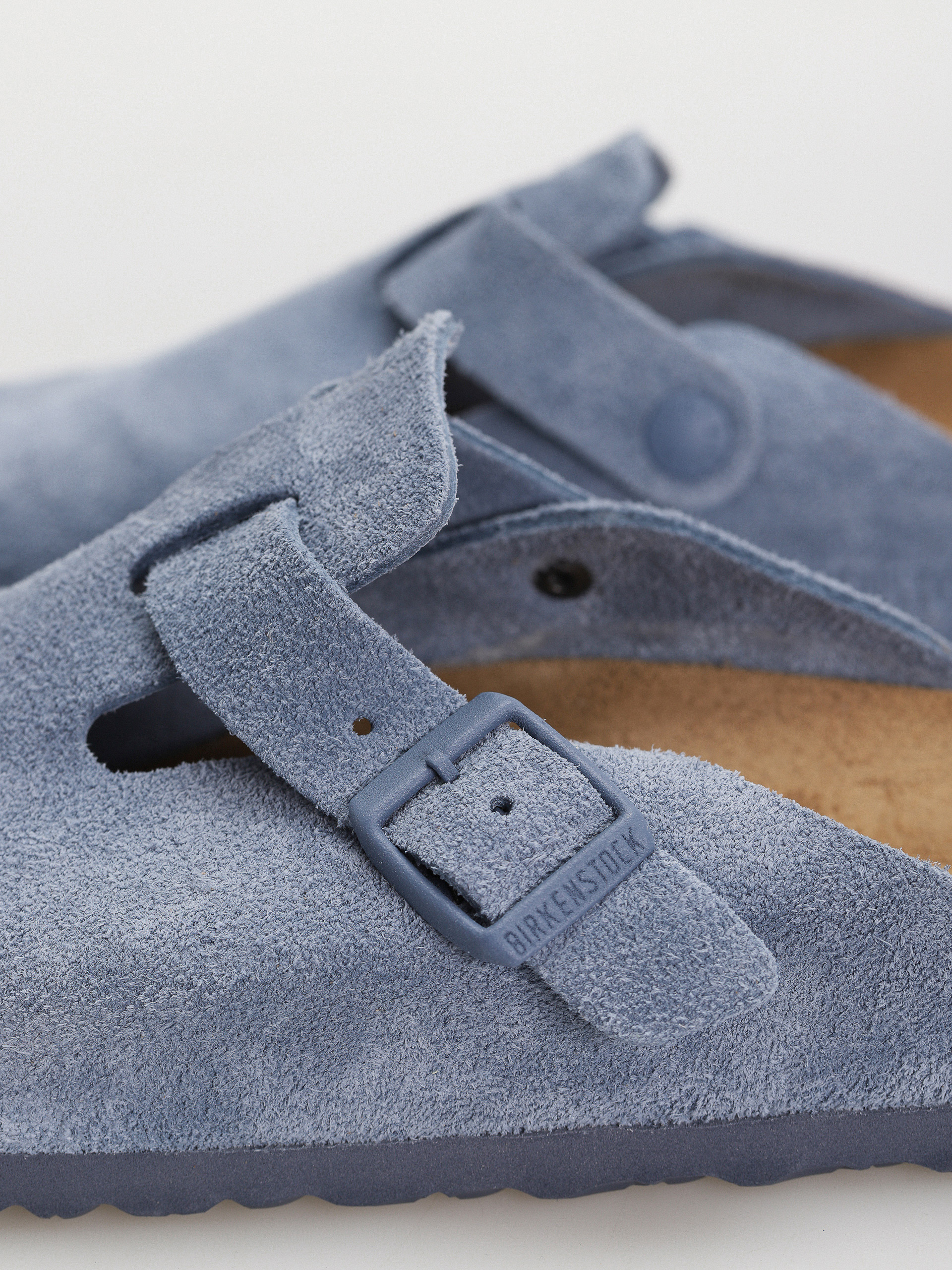 Birkenstock Boston Suede Leather Narrow Wmn Flip-flop papucsok (elemental blue)