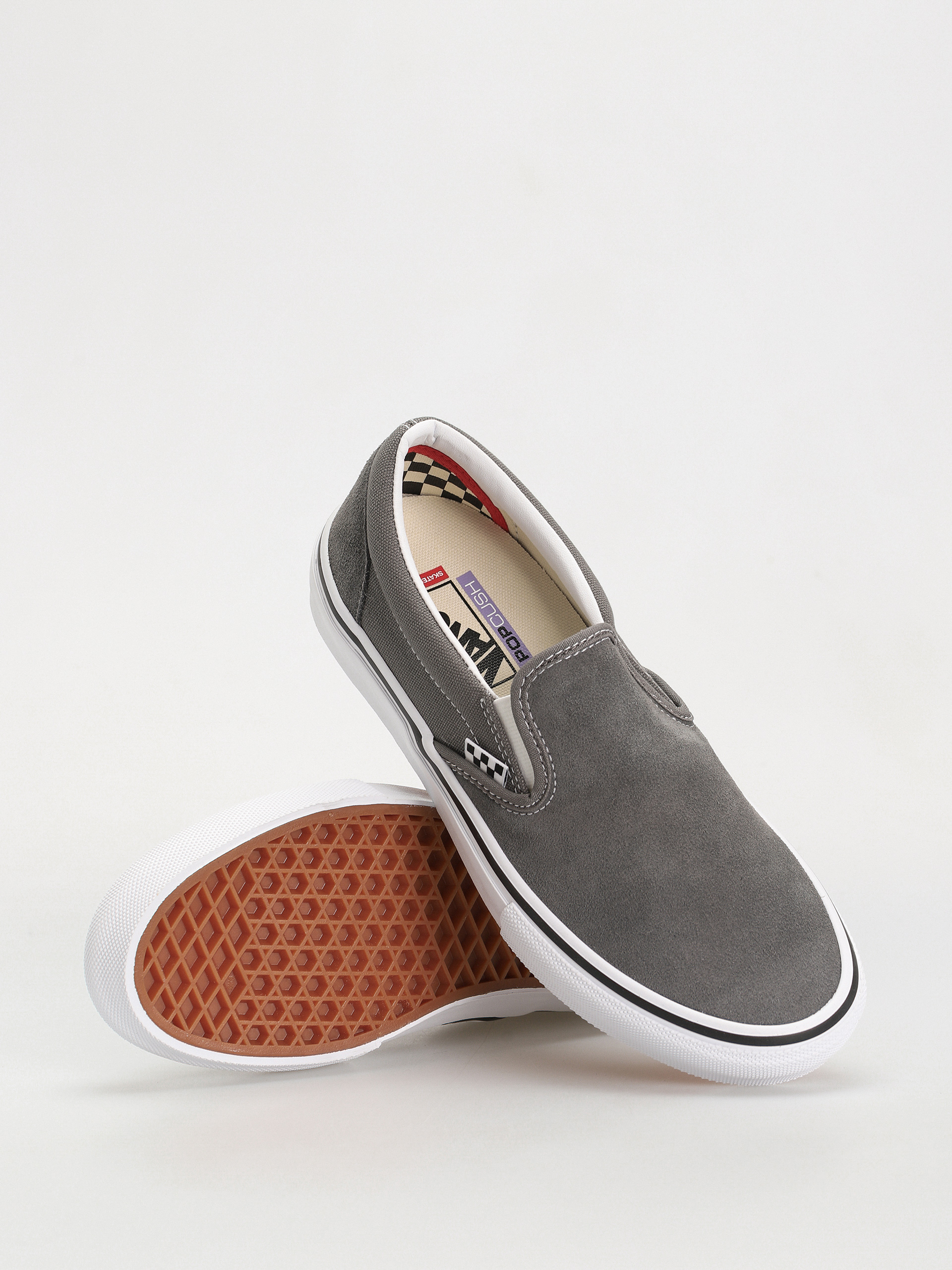 Vans Skate Slip On Cipők (pewter/white)