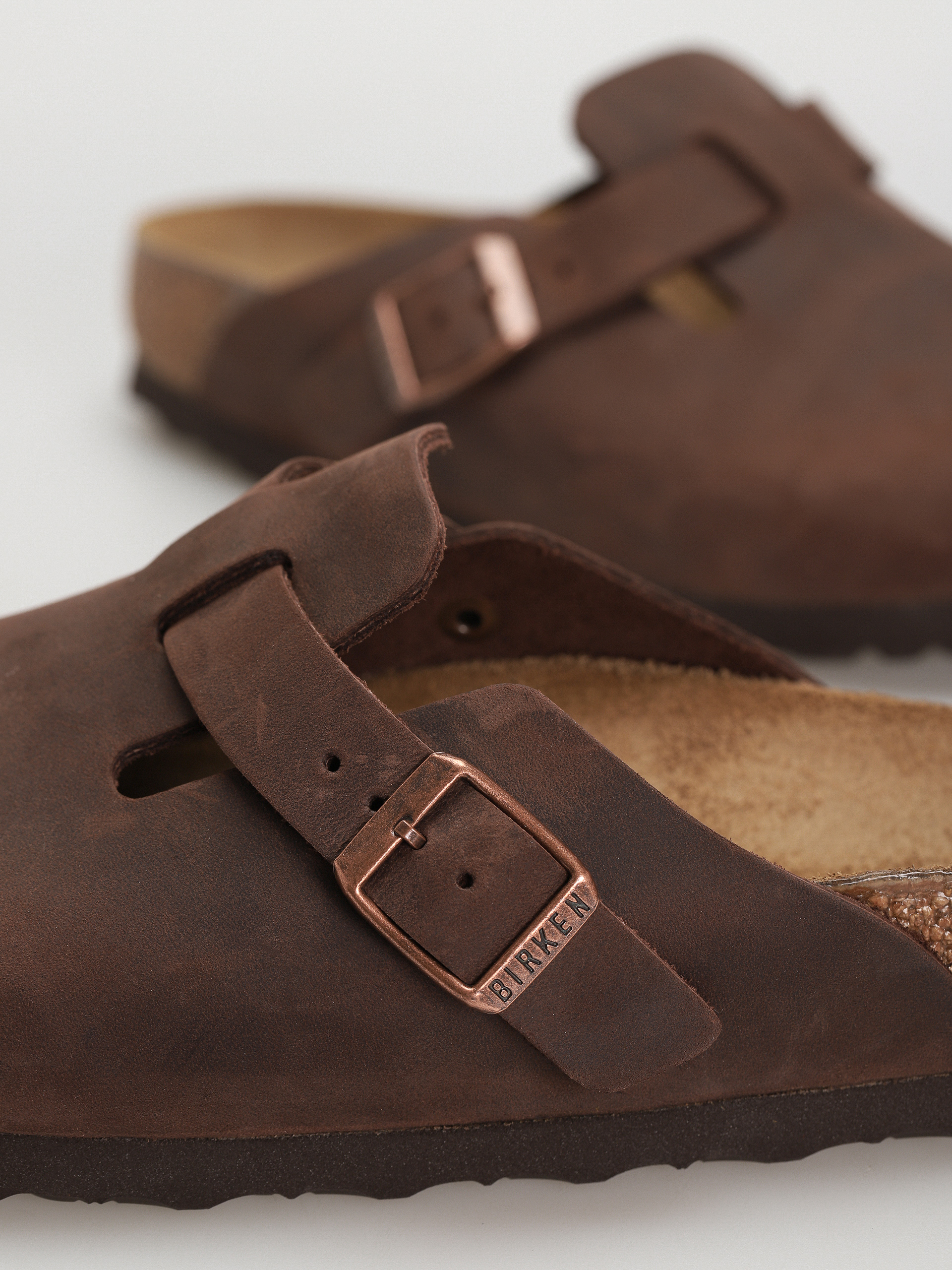 Birkenstock Boston Oiled Leather Narrow Wmn Flip-flop papucsok (habana)