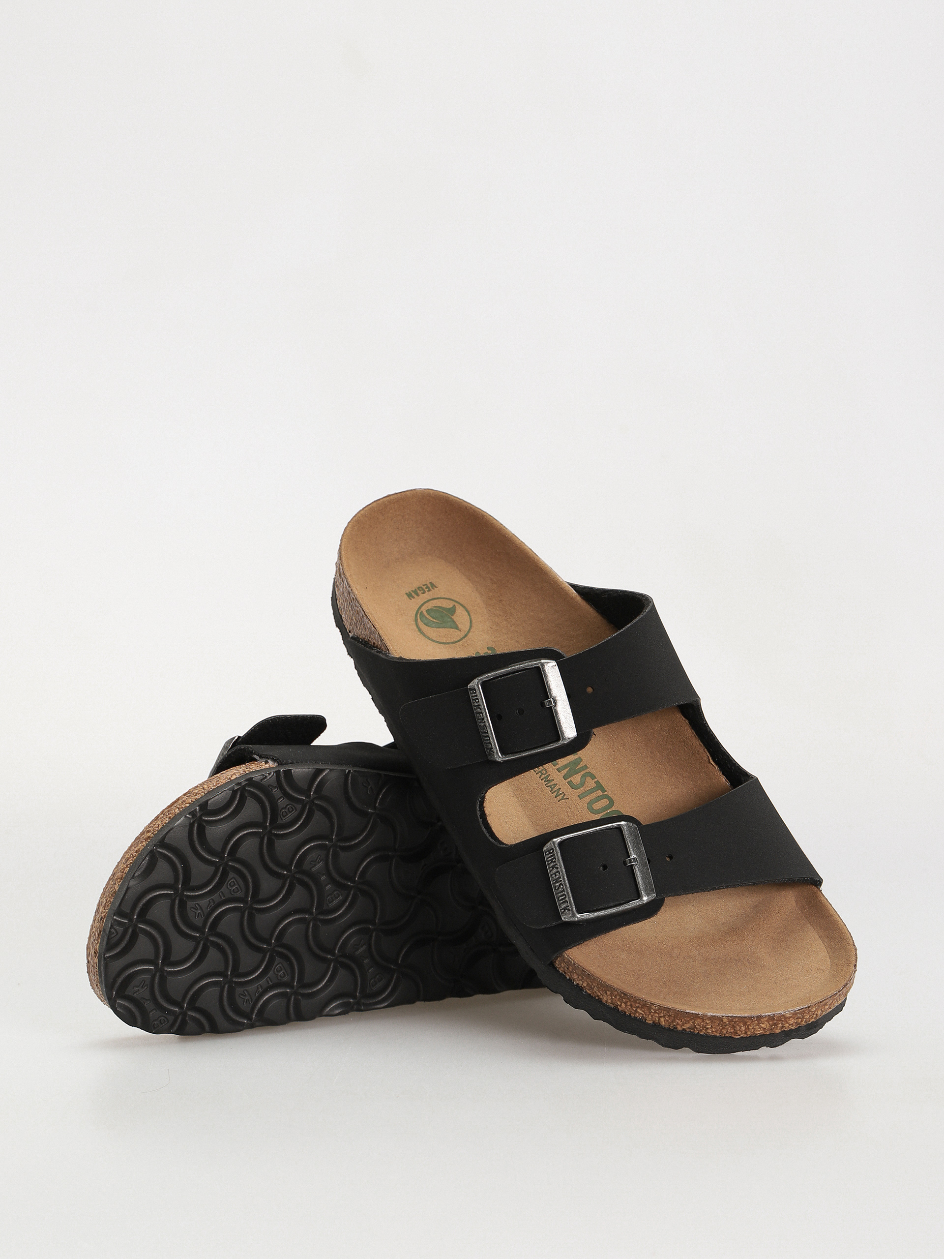 Birkenstock Arizona Birko Flor Nubuck Narrow Wmn Flip-flop papucsok (black)