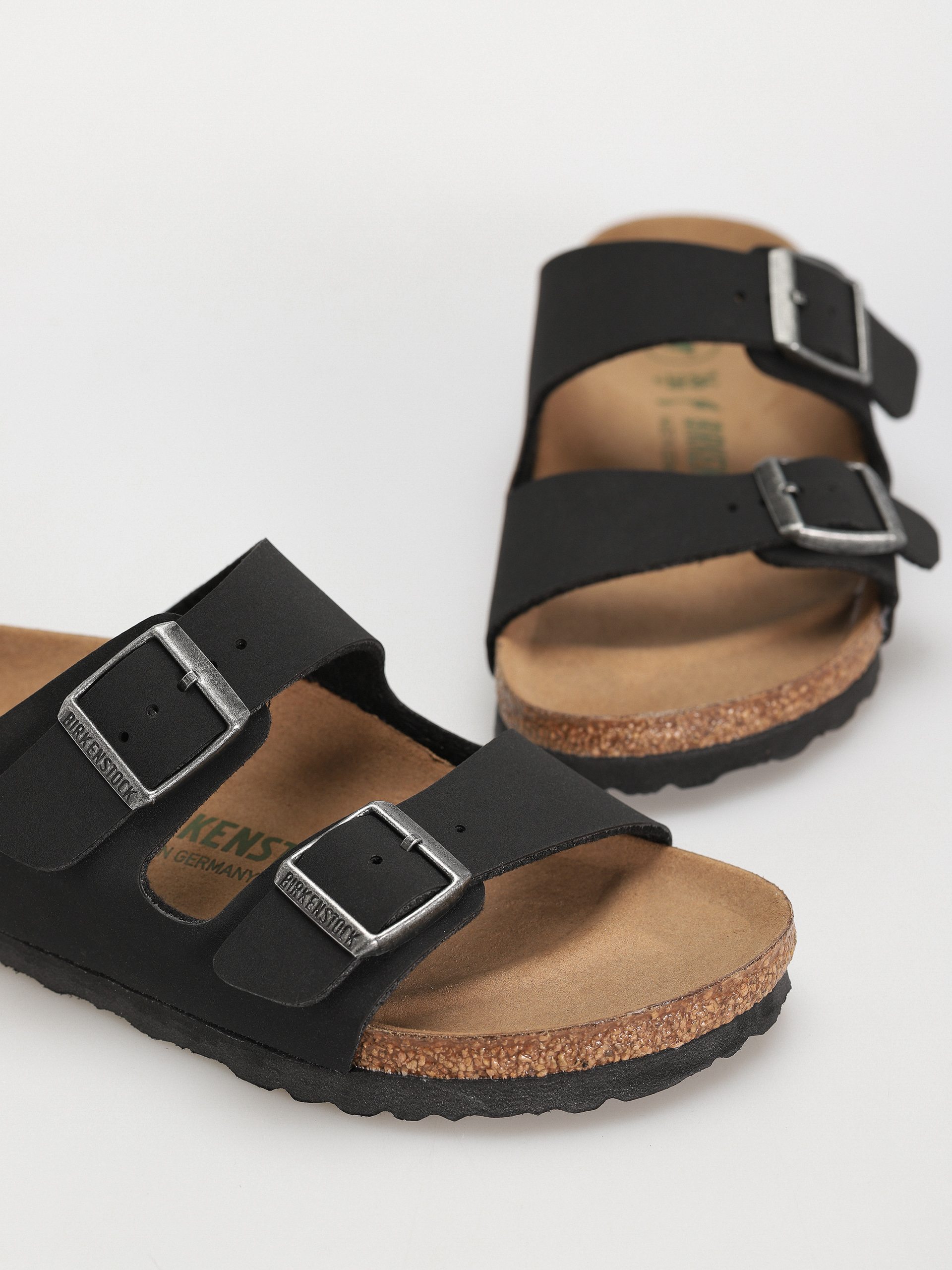Birkenstock Arizona Birko Flor Nubuck Narrow Wmn Flip-flop papucsok (black)
