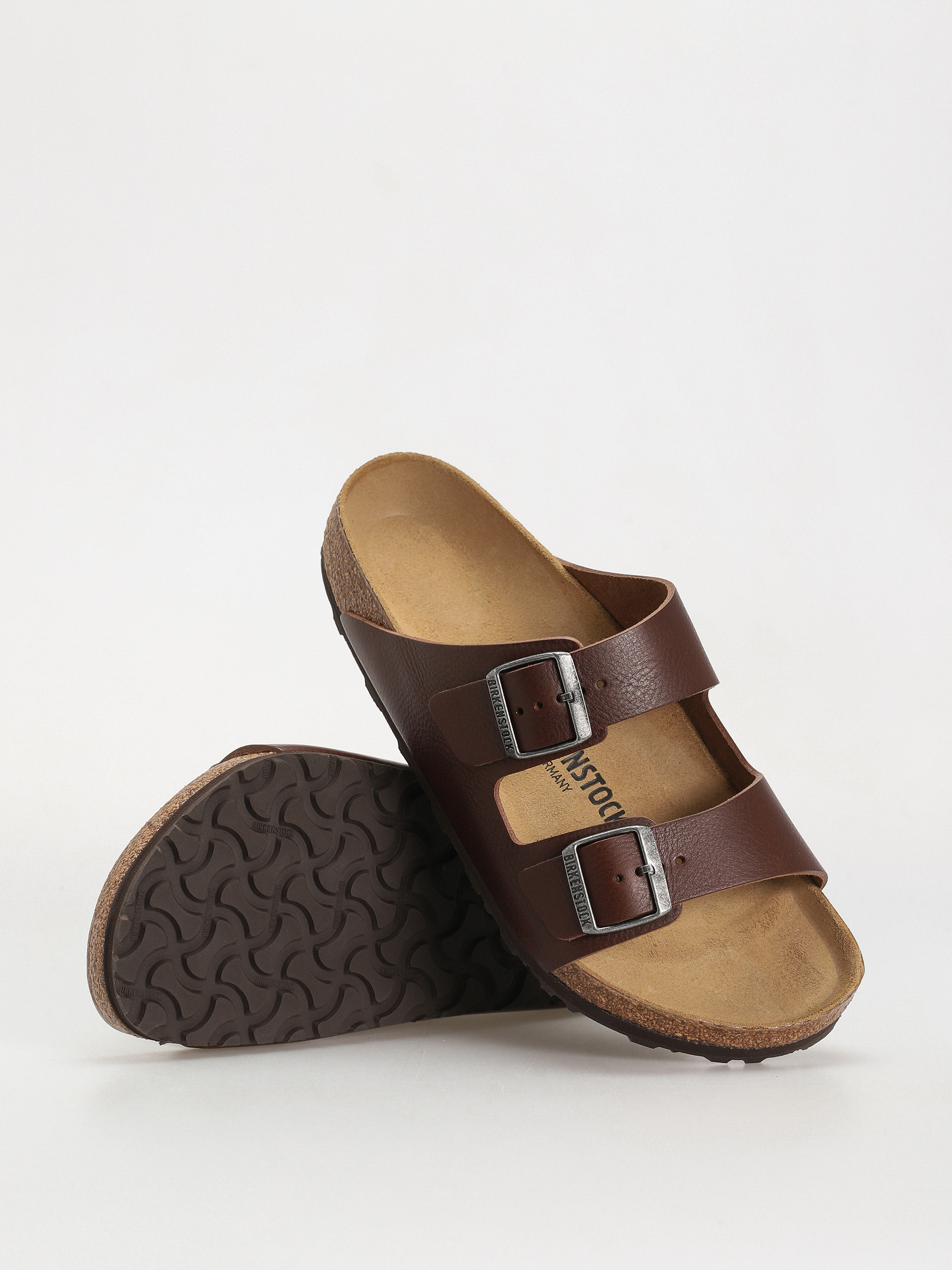 Birkenstock Arizona Grip Natural Leather Regular Flip-flop papucsok (vintage wood roast)