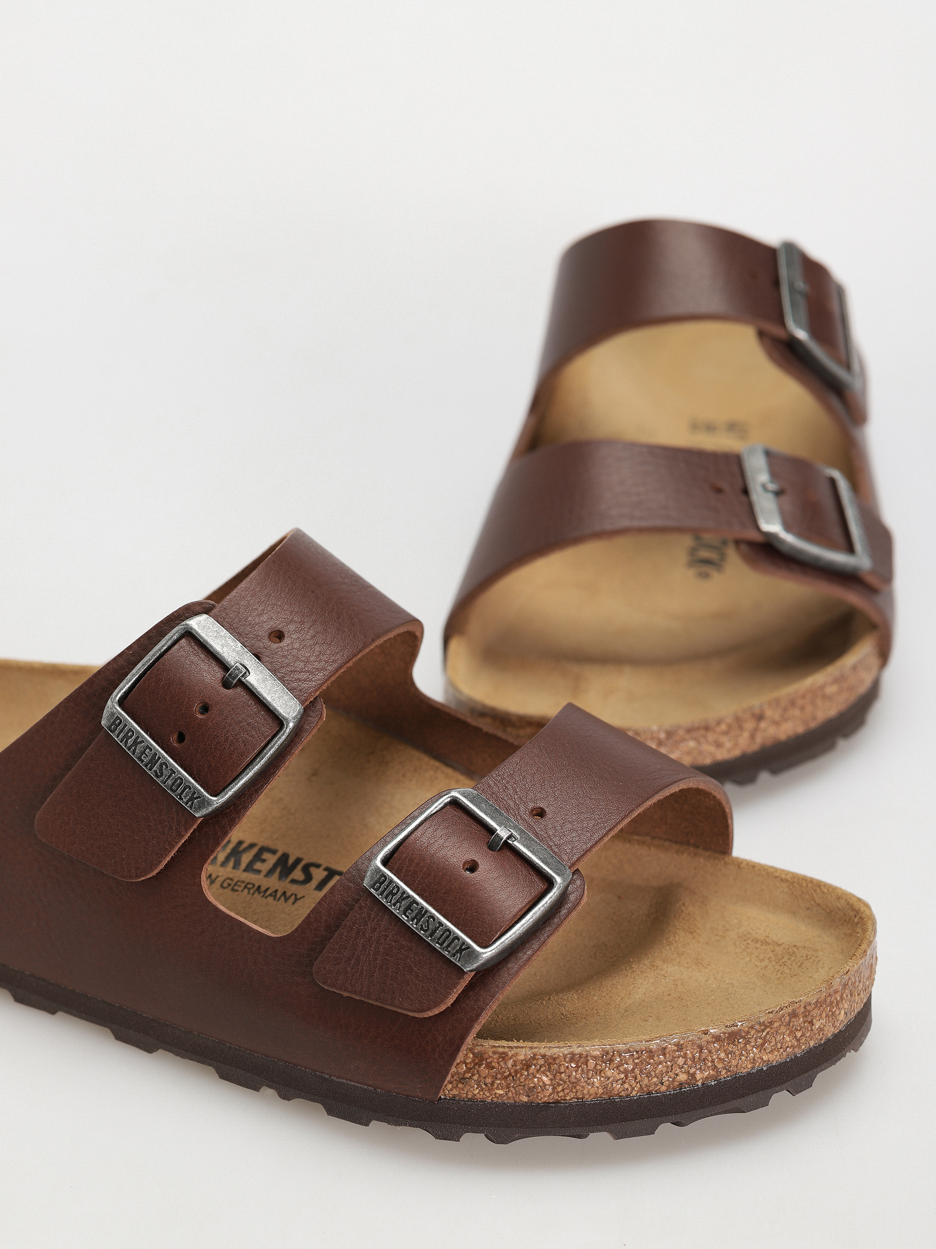 Birkenstock Arizona Grip Natural Leather Regular Flip-flop papucsok (vintage wood roast)