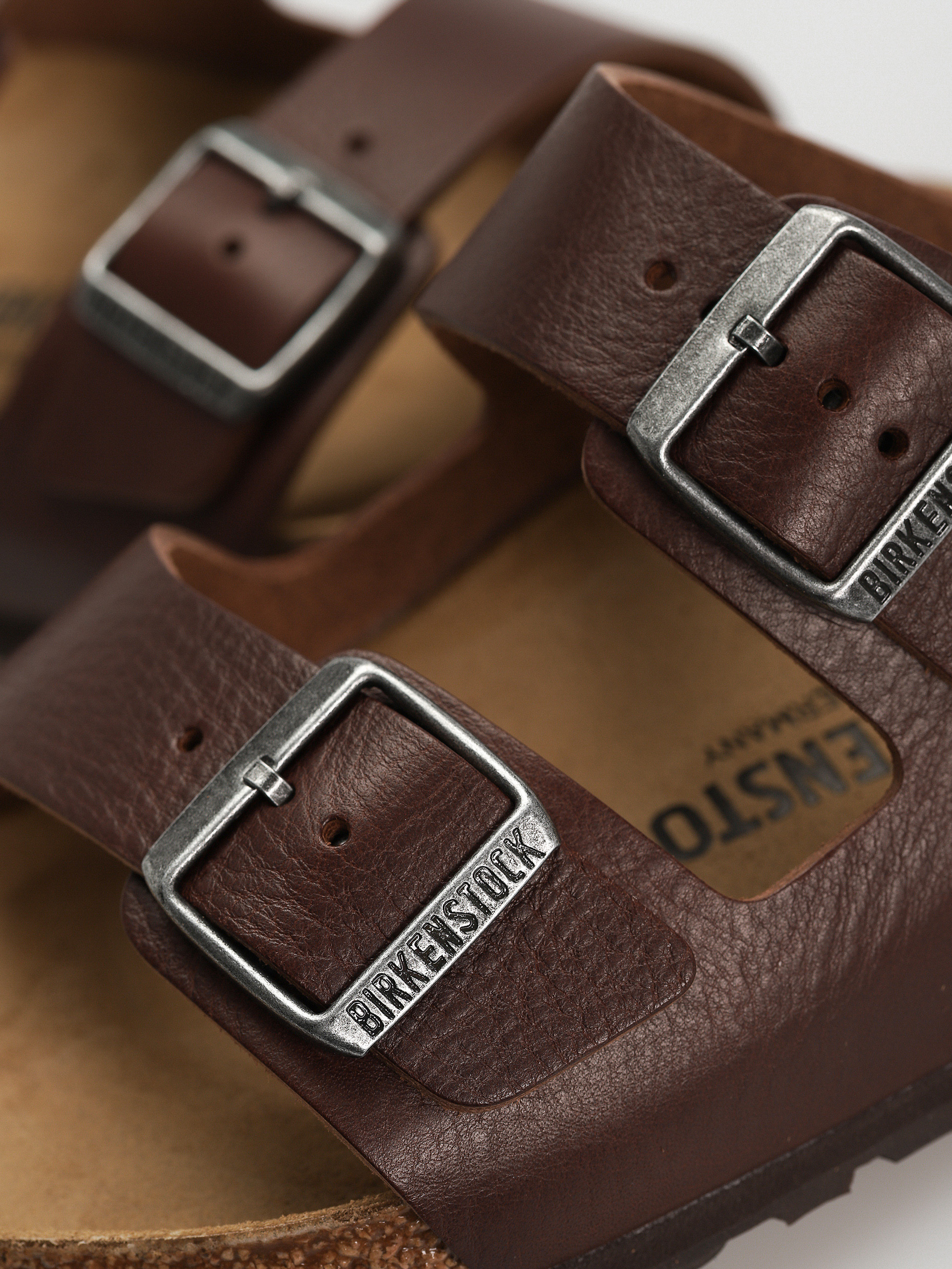 Birkenstock Arizona Grip Natural Leather Regular Flip-flop papucsok (vintage wood roast)