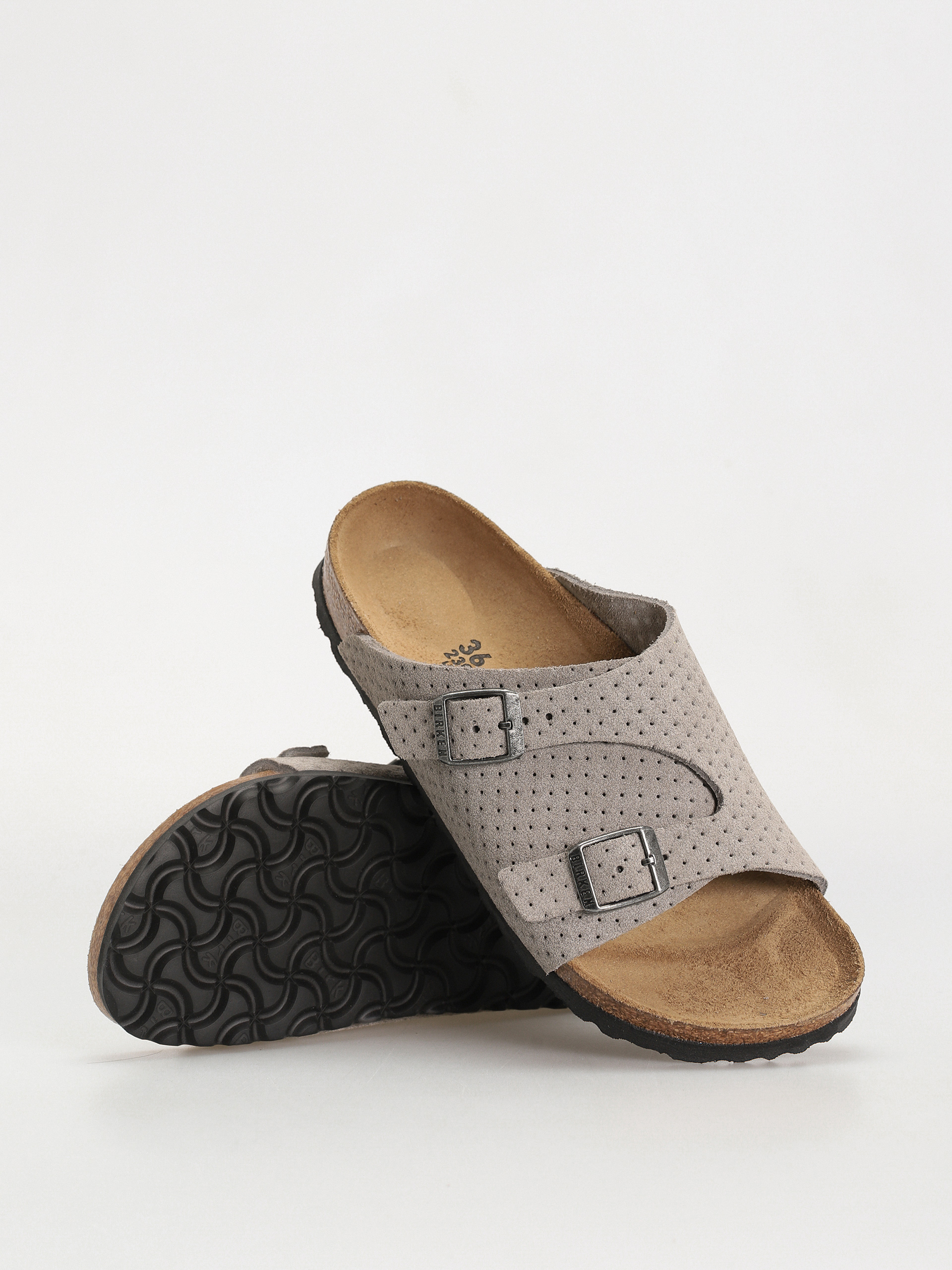 Birkenstock Zurich Suede Embossed Narrow Wmn Flip-flop papucsok (emboss dots stone coin)