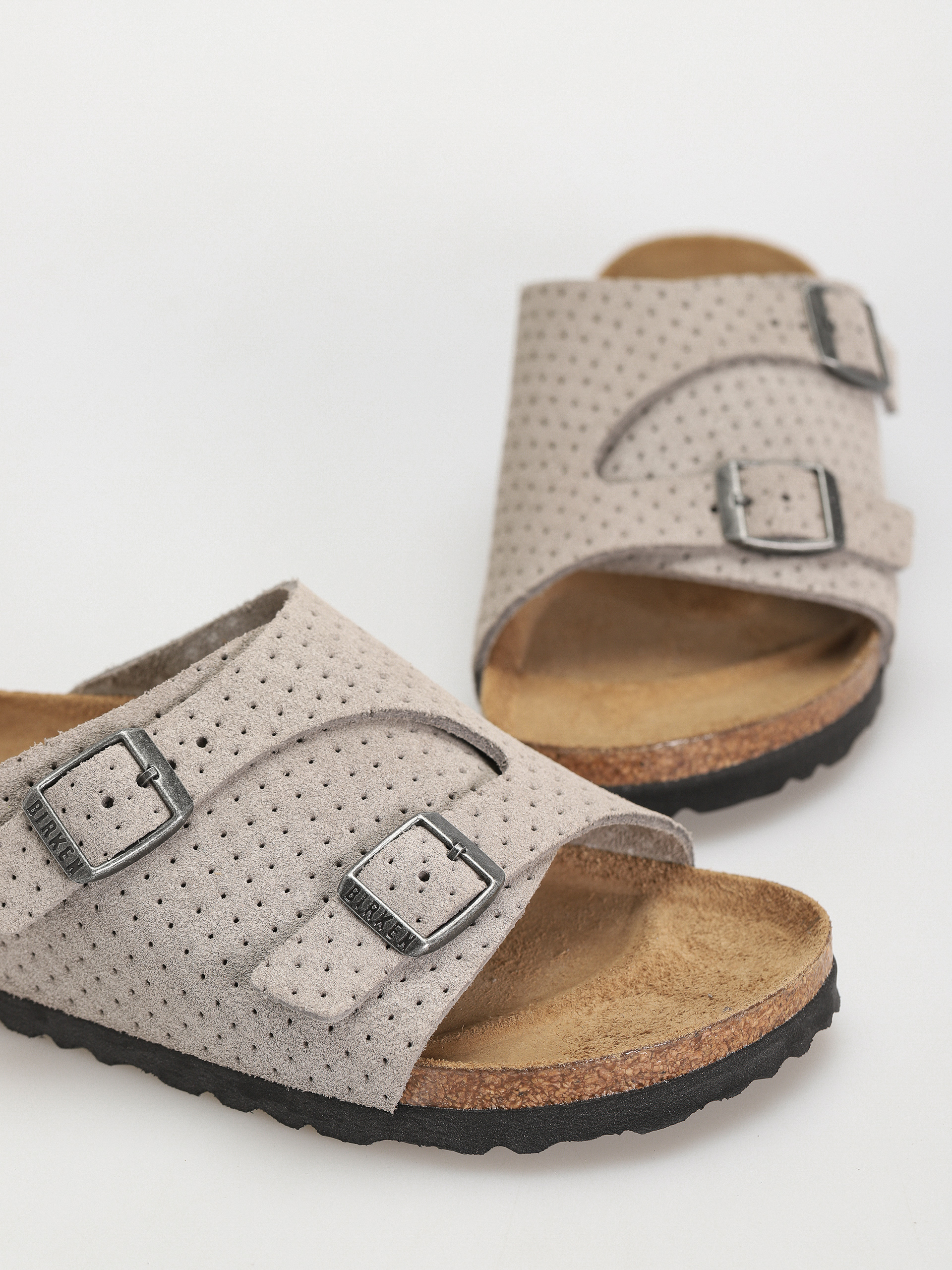 Birkenstock Zurich Suede Embossed Narrow Wmn Flip-flop papucsok (emboss dots stone coin)