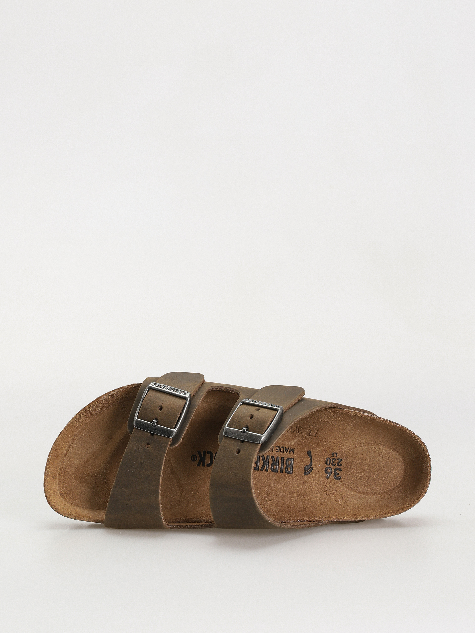 Birkenstock Arizona Oiled Leather Narrow Wmn Flip-flop papucsok (faded khaki)