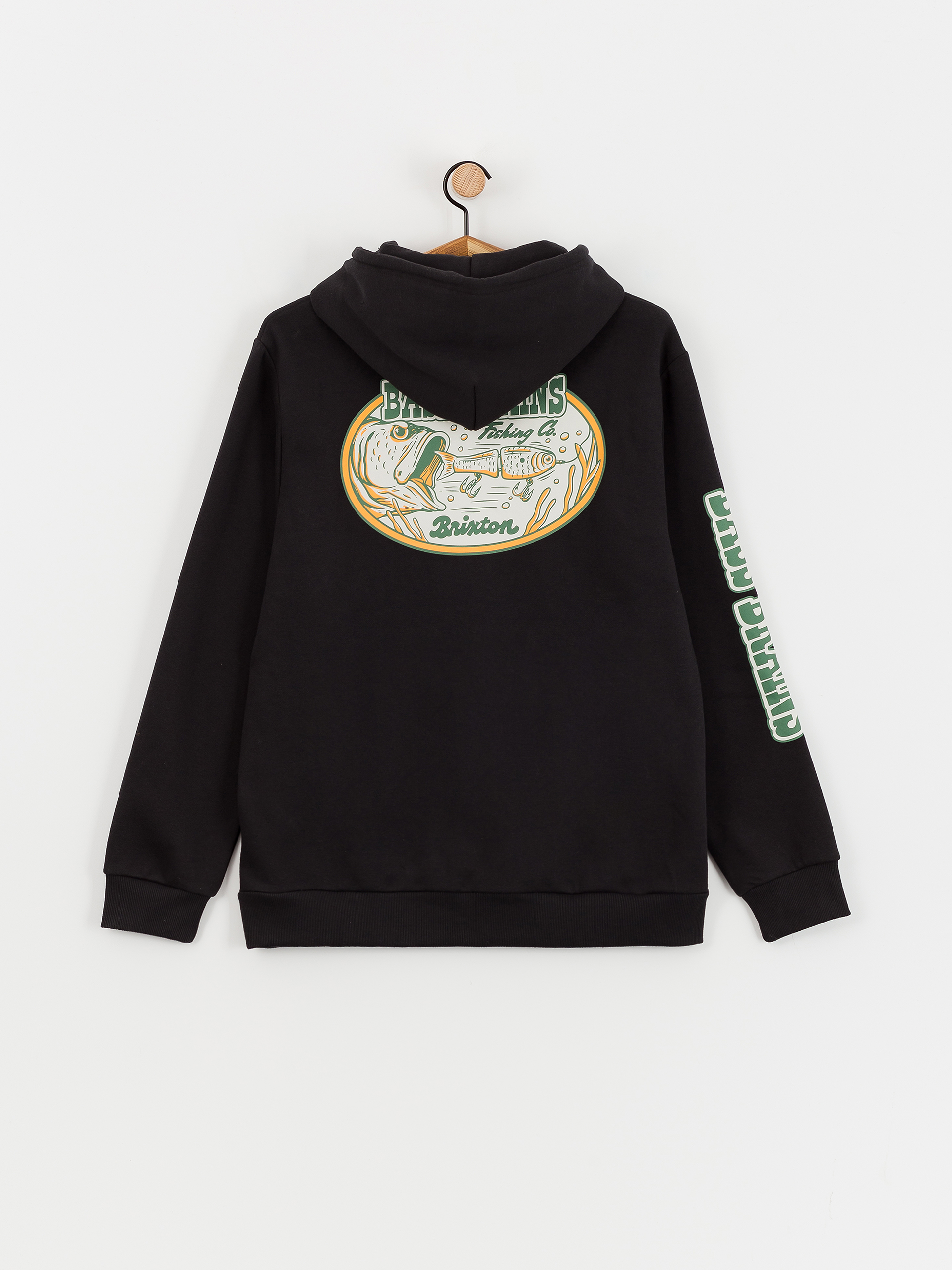 Kapucnis pulóver Brixton Bass Brains Swim HD (black)