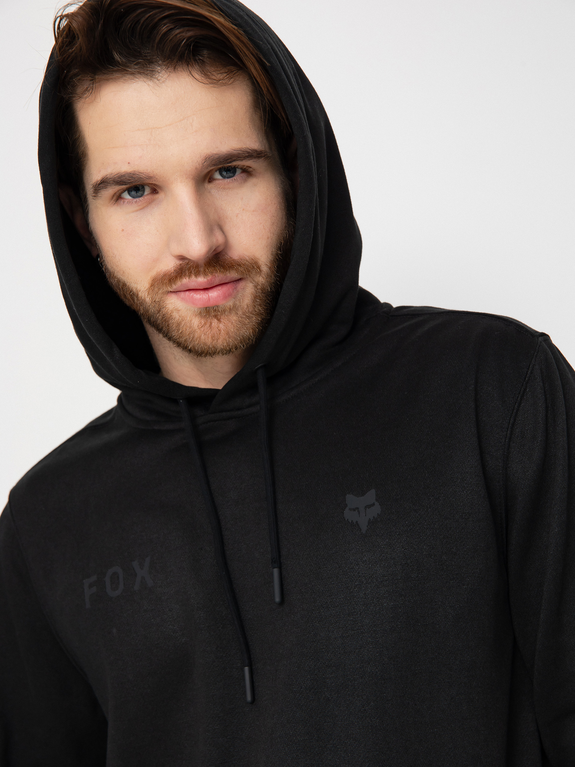 Fox Wordmark HD Kapucnis pulóver (black)