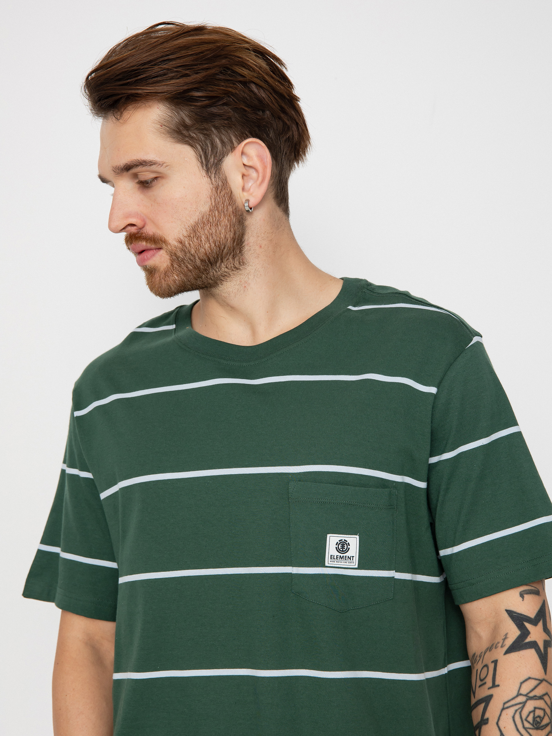 Element Basic Pocket Label Póló (garden topiary stripes)