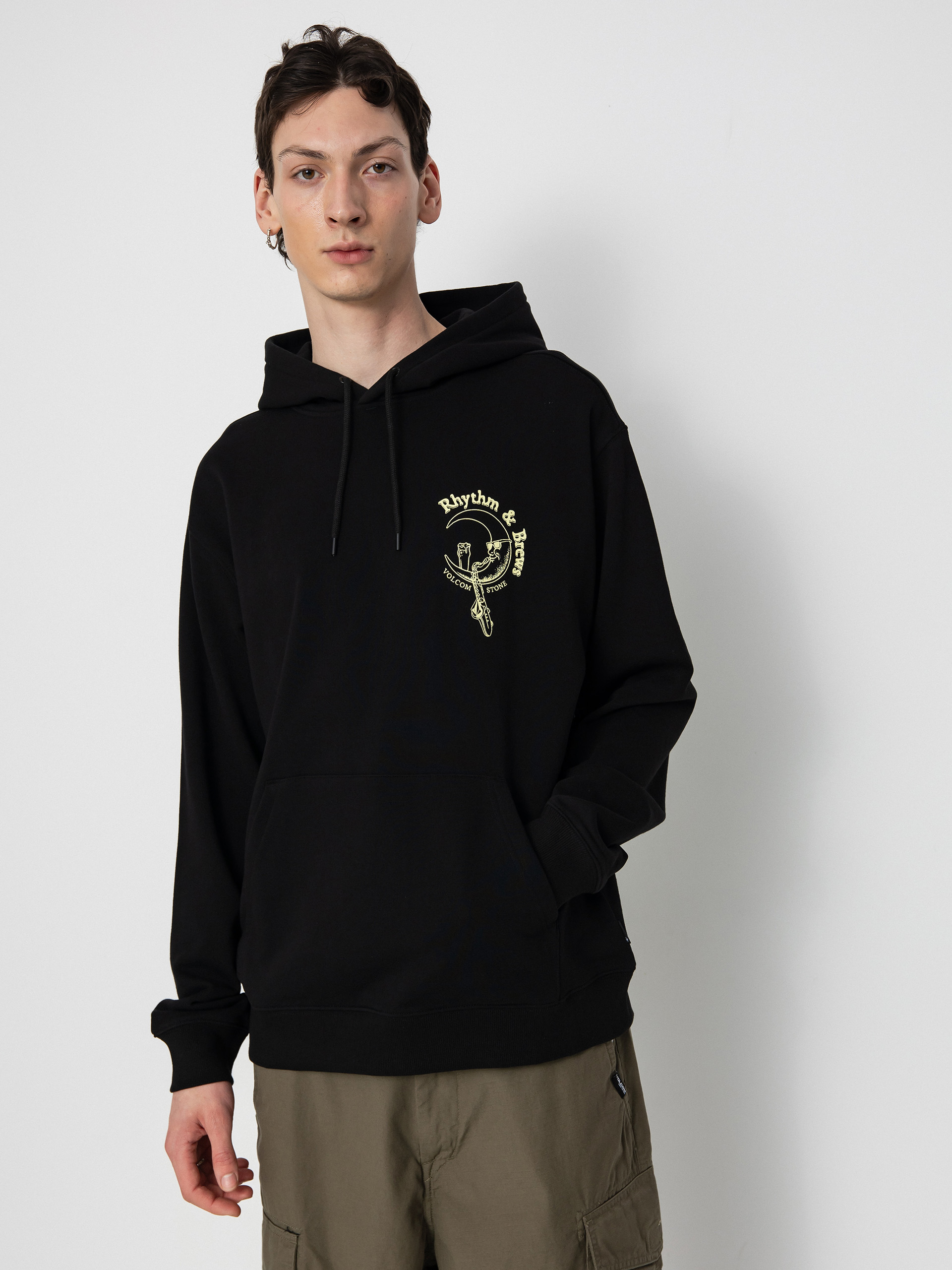 Kapucnis pulóver Volcom Terrystoned HD (black)