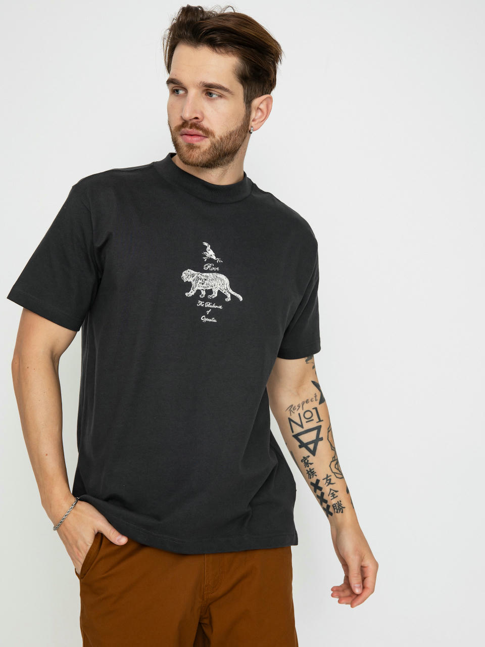 RVCA Tiger Style Póló (washed black)