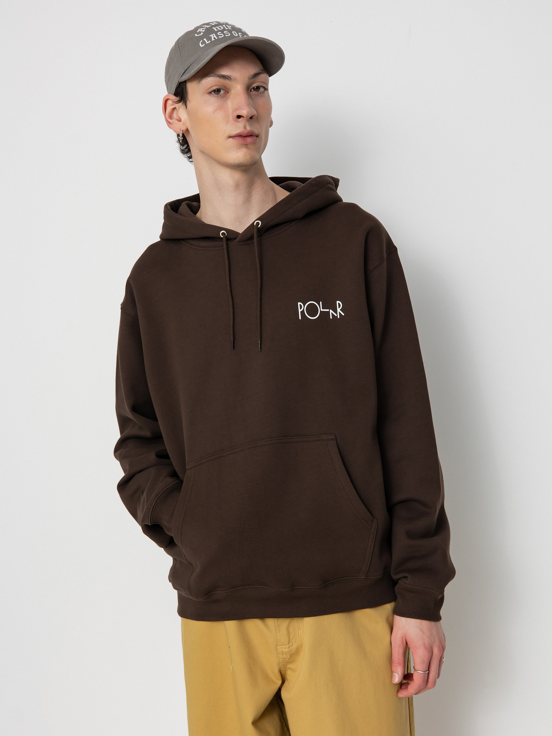 Polar Skate Dave Hoodie Stroke Logo HD Kapucnis pulóver (chocolate)
