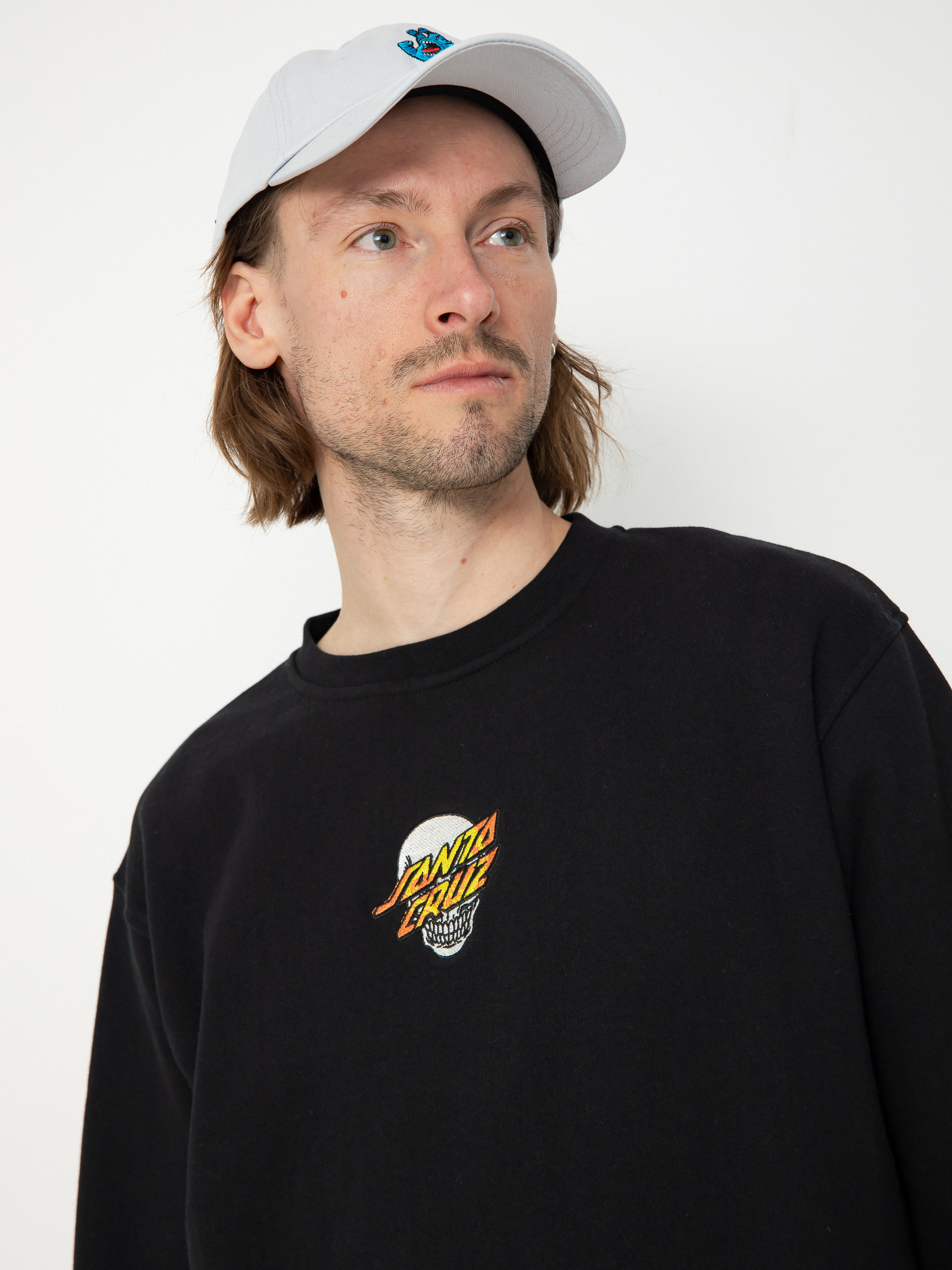 Santa Cruz Dressen Skull Dot Front Crew Pulóver (black)