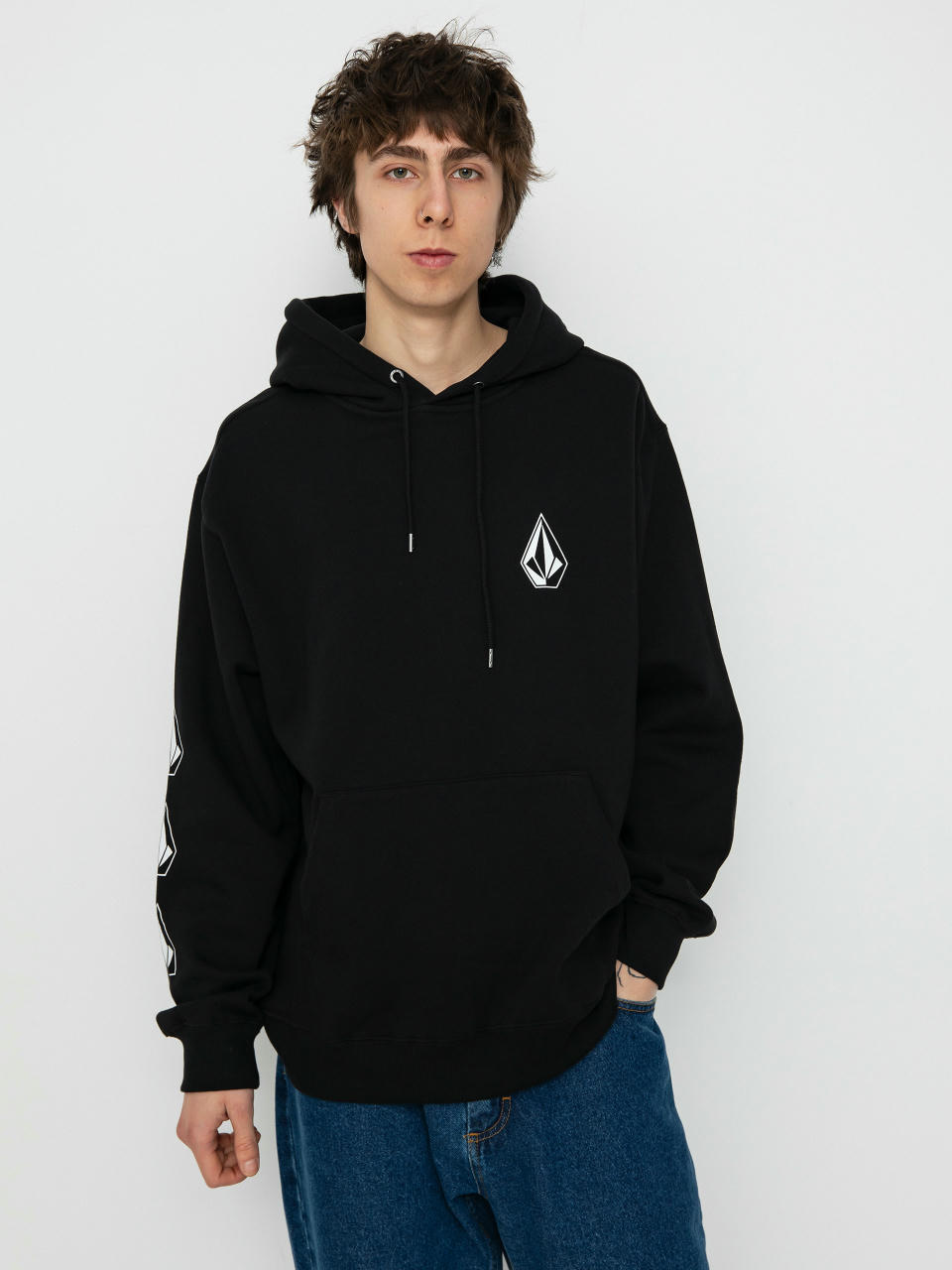 Kapucnis pulóver Volcom Iconic Stone HD (black)