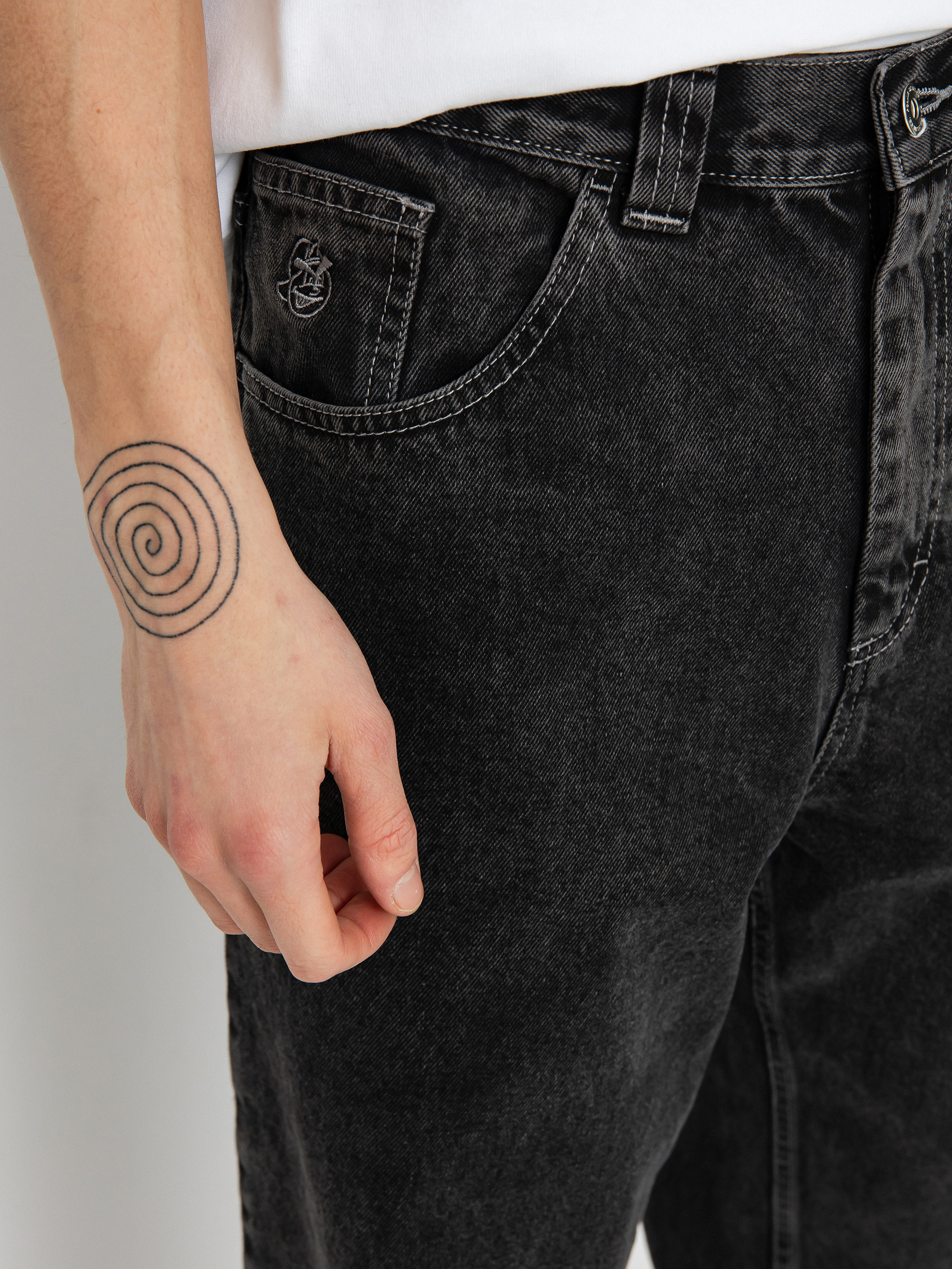 Polar Skate 93! Denim Kisnadrág (silver black)