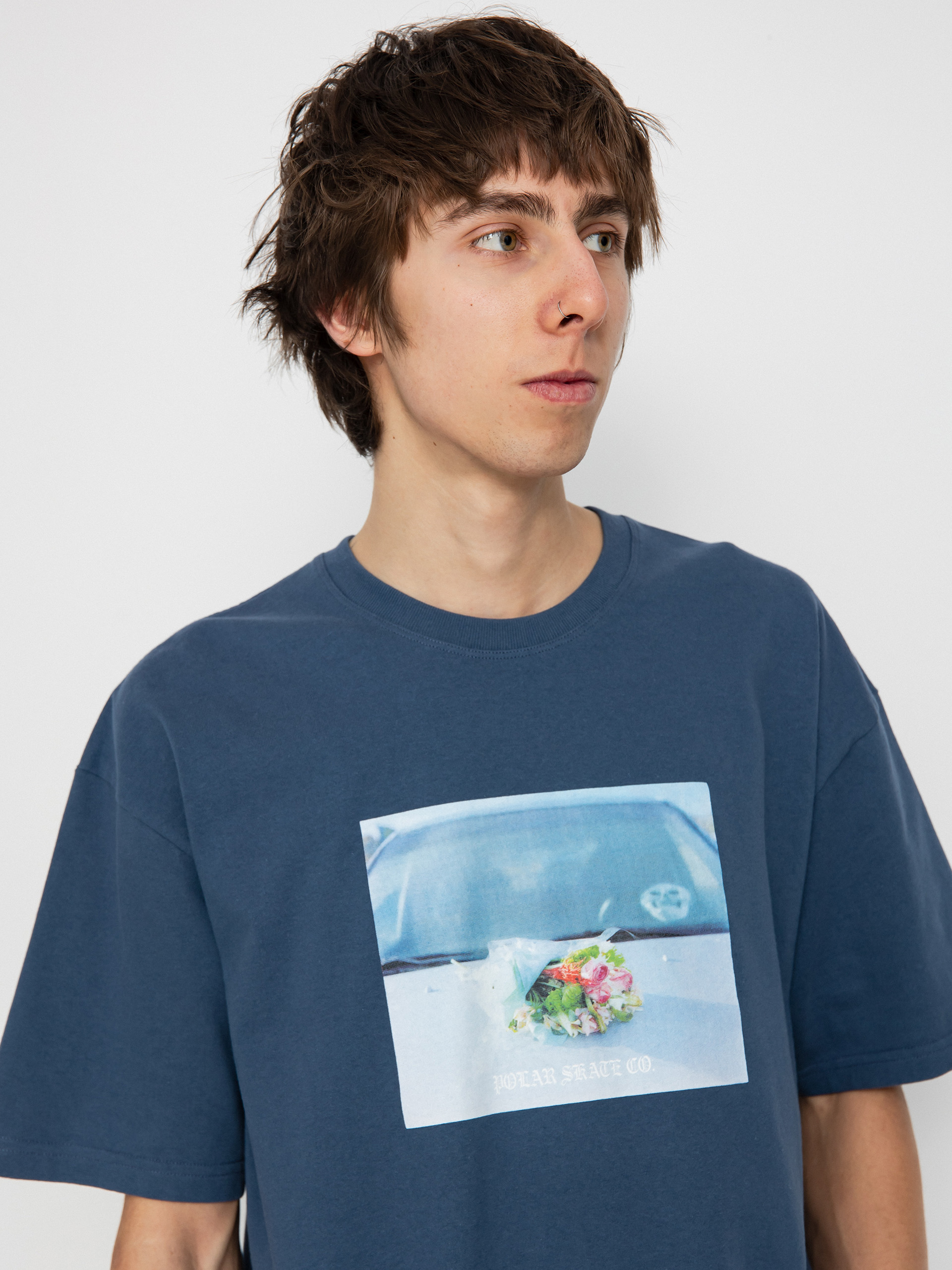 Polar Skate Dead Flowers Póló (grey blue)