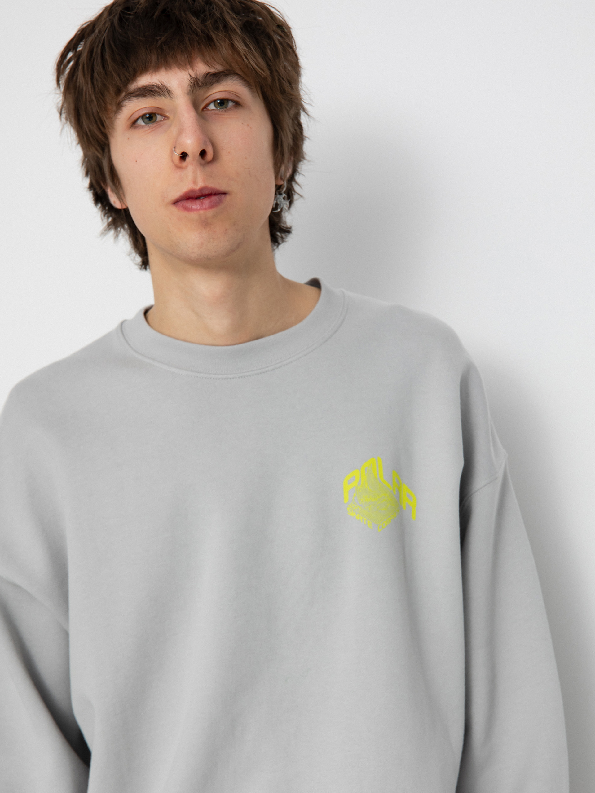 Polar Skate Dave Crewneck Graph Pulóver (silver)