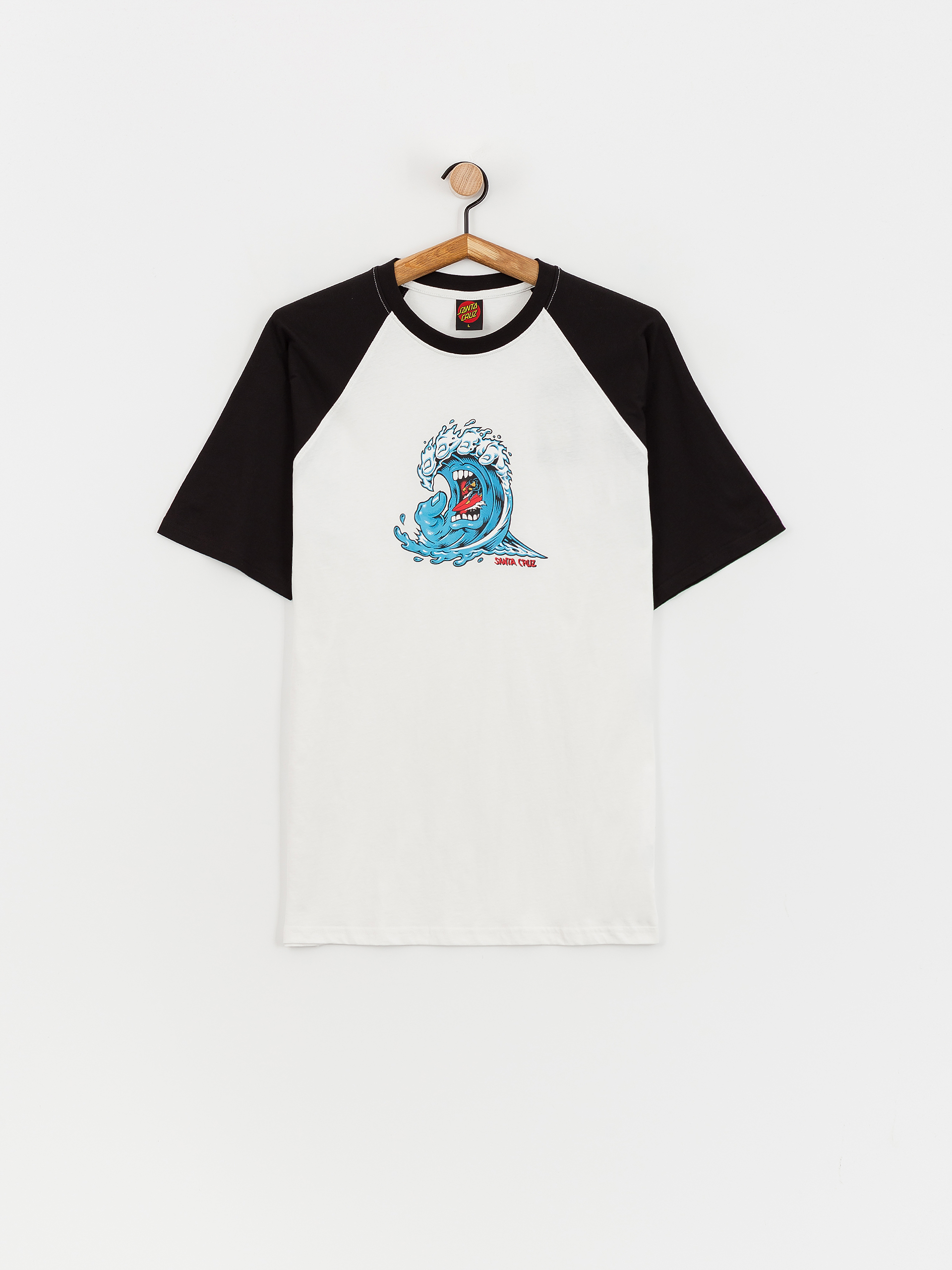 Santa Cruz Screaming Wave Front Raglan Póló (white/black)