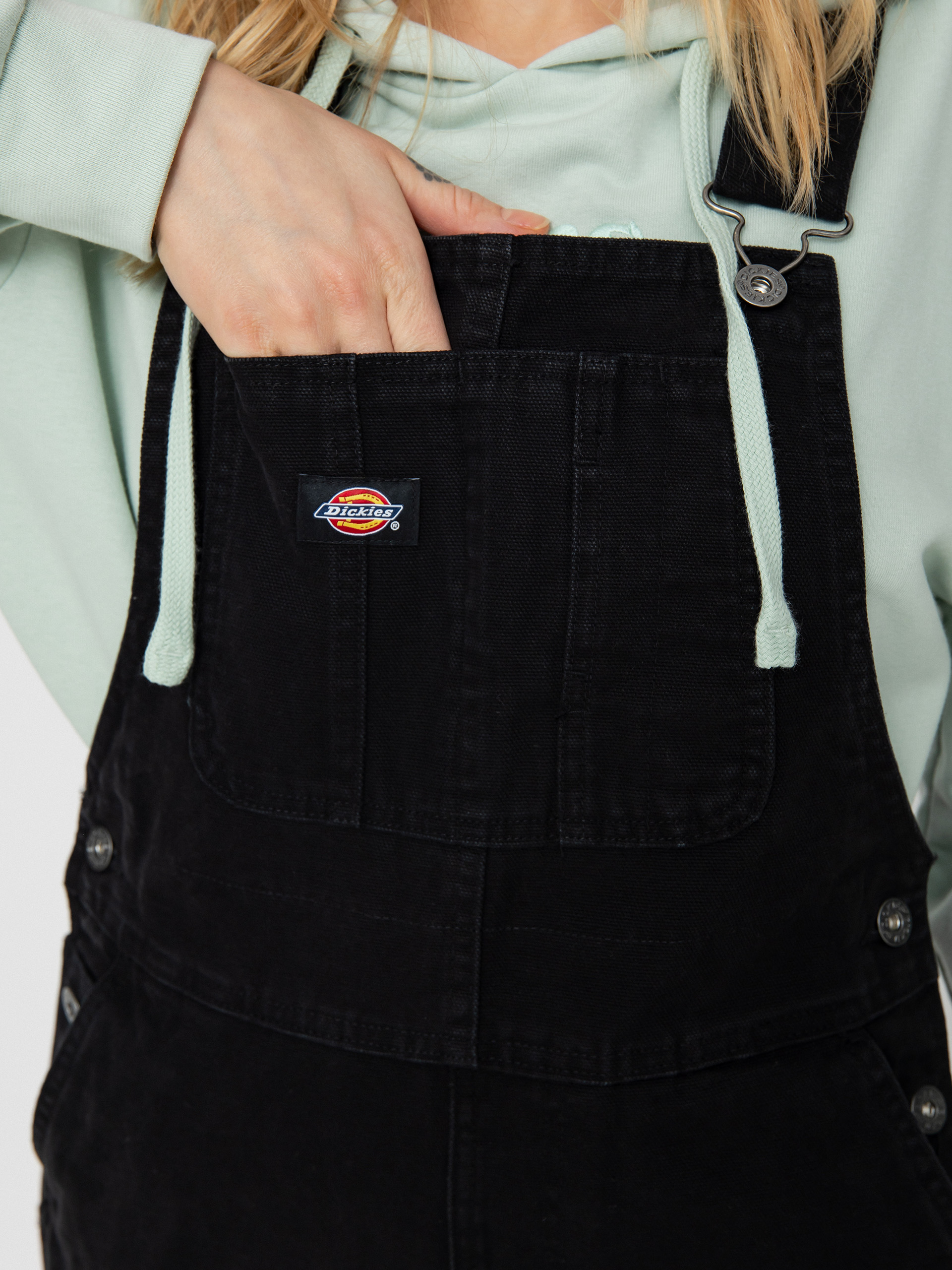 Dickies Duck Canvas Classic Bib Wmn Kisnadrág (stone washed black)