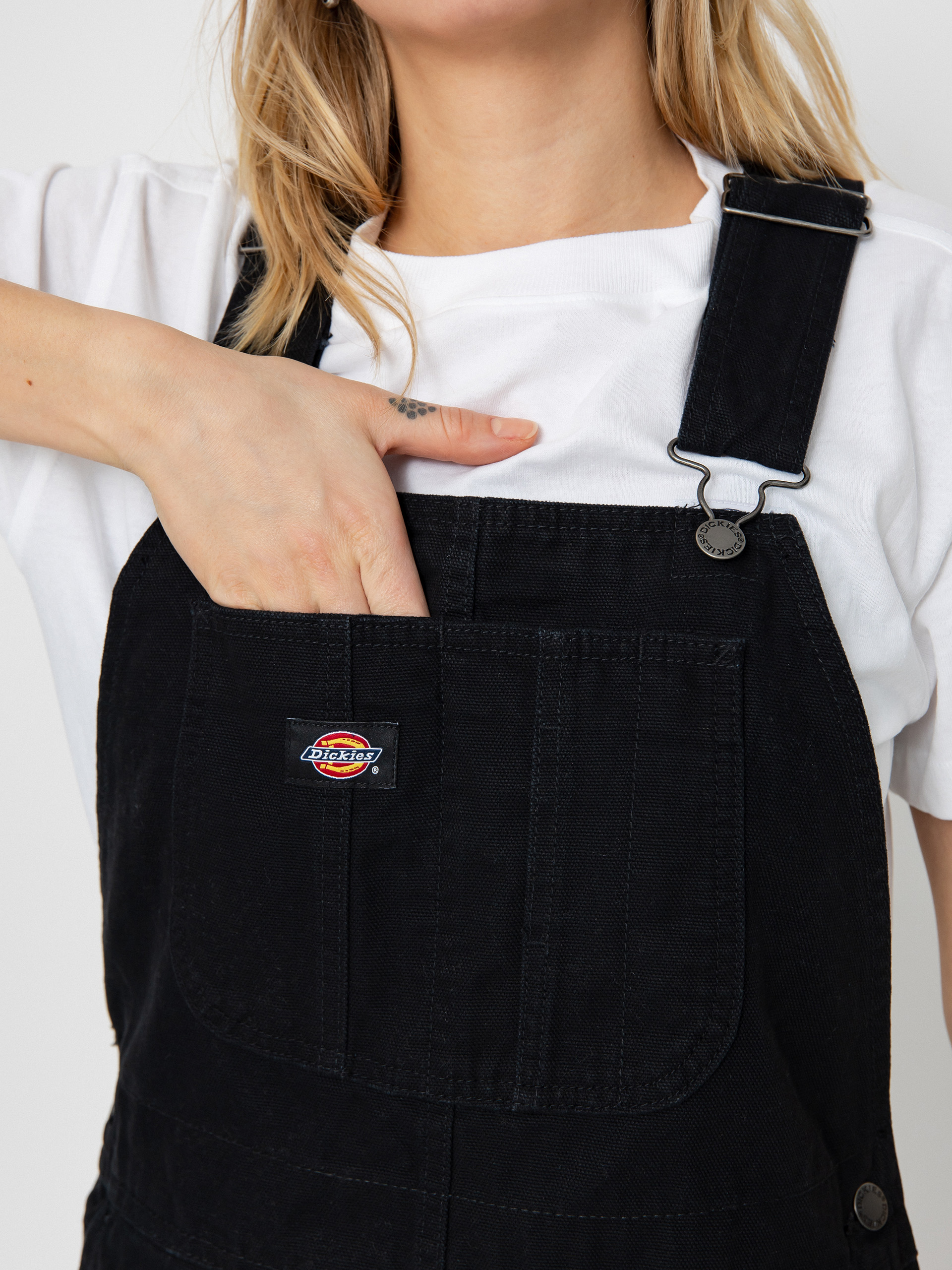 Dickies Duck Canvas Bib Wmn Rövidnadrág (stone washed black)