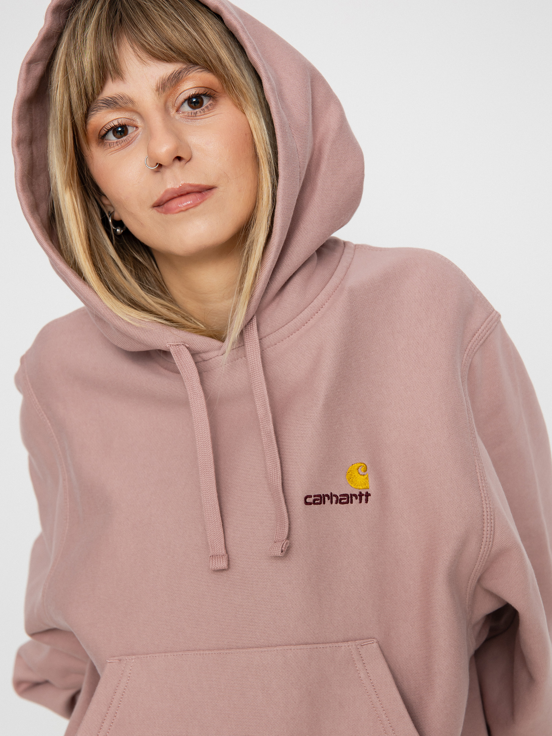 Carhartt WIP American Script HD Wmn Kapucnis pulóver (glassy pink)