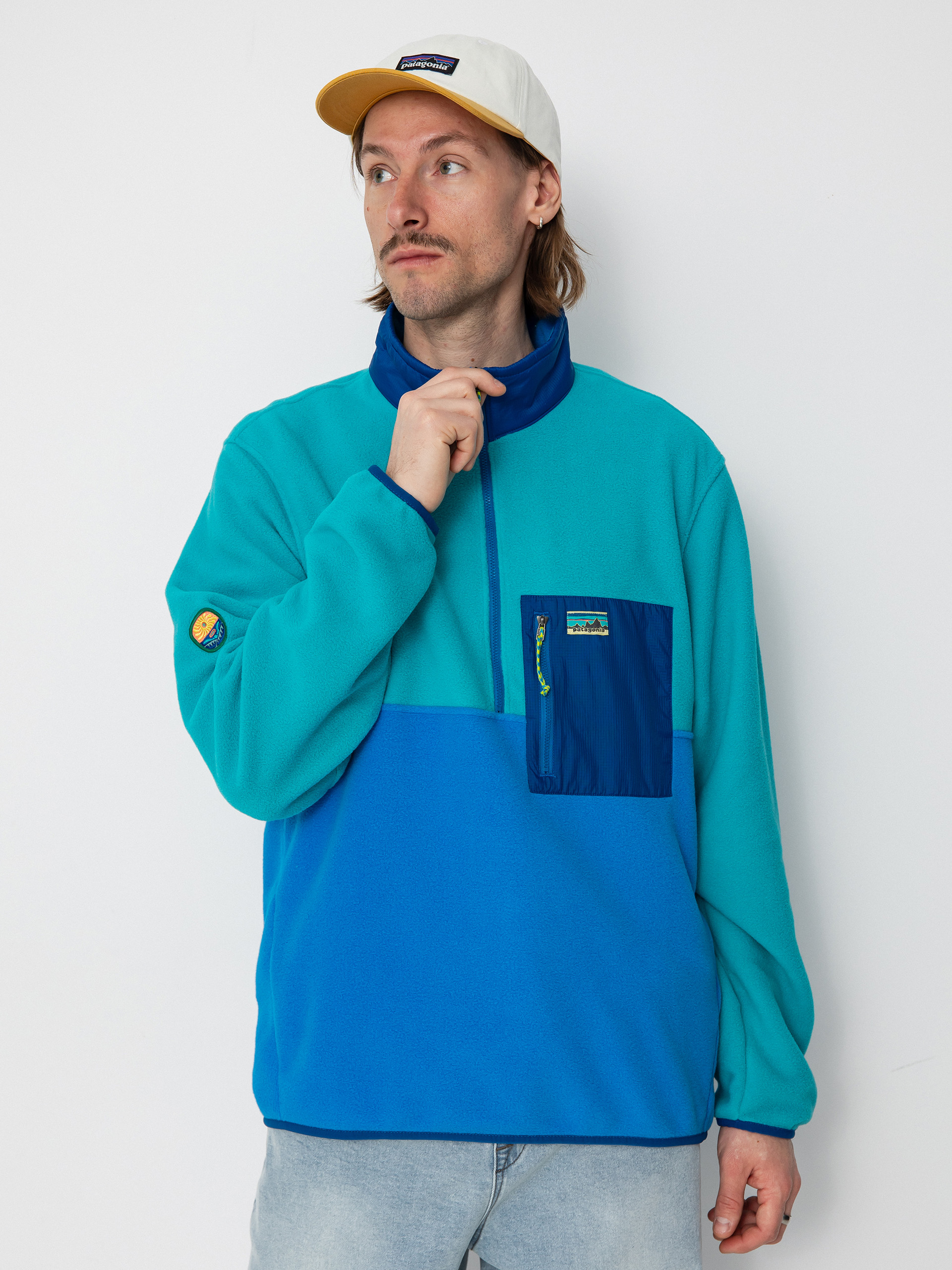 Férfi Patagonia Microdini 1/2 Zip Polár pulóver (vessel blue)