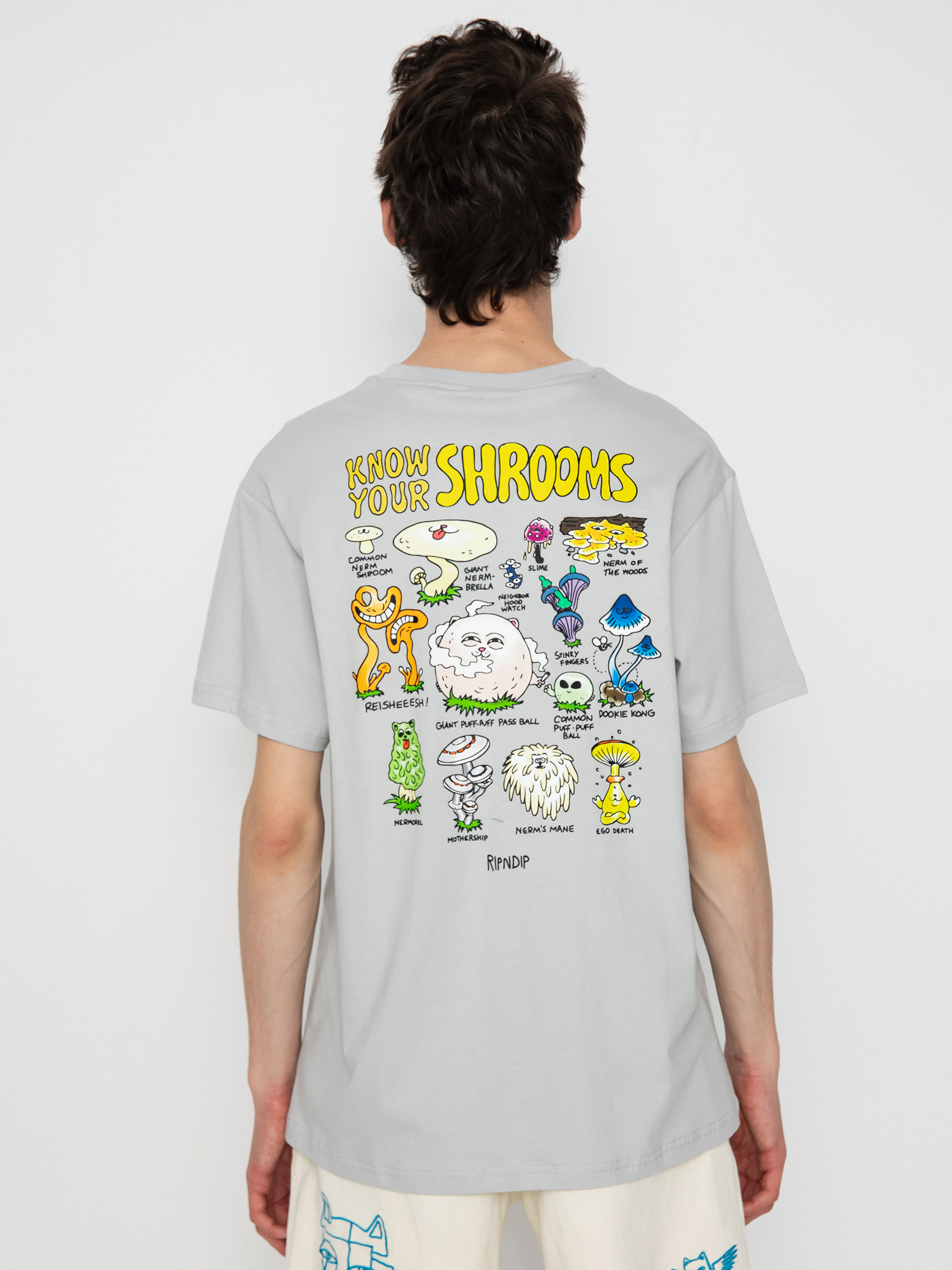 RipNDip Know Ur Shrooms Póló (grey)