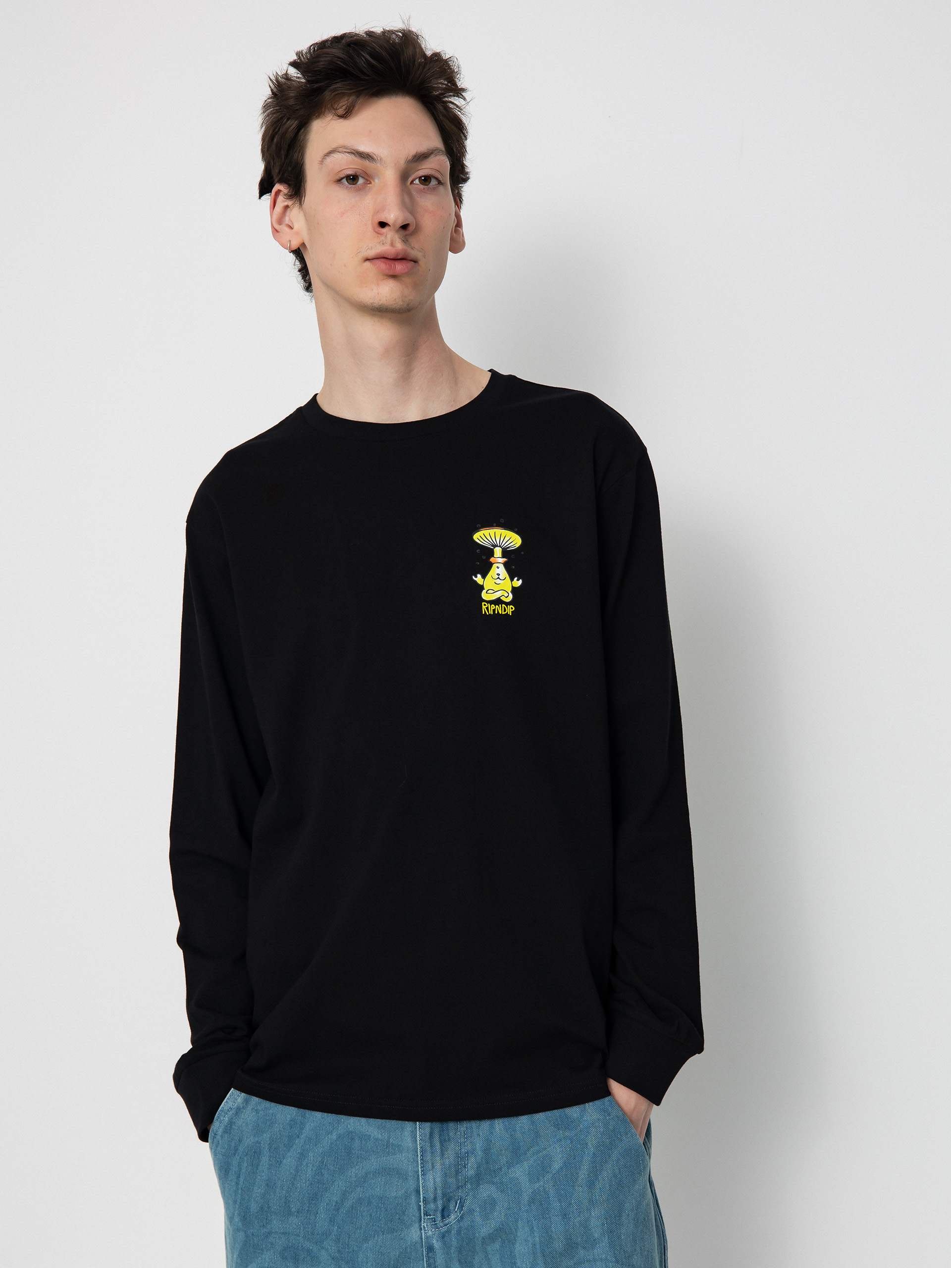 Hosszú ujjú felső RipNDip Know Ur Shrooms (black)