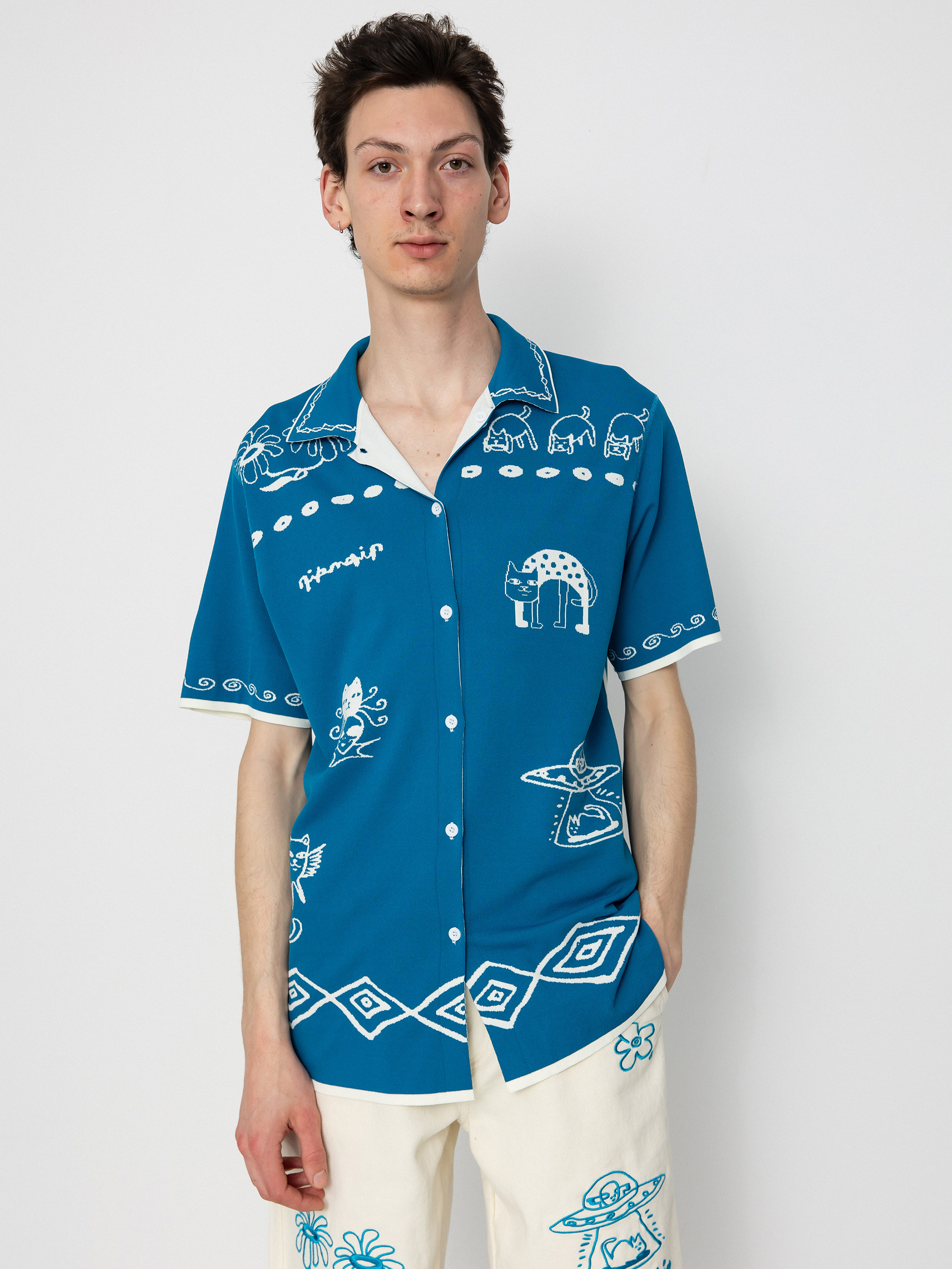 Ing RipNDip Blonded Knitted Button (off white)