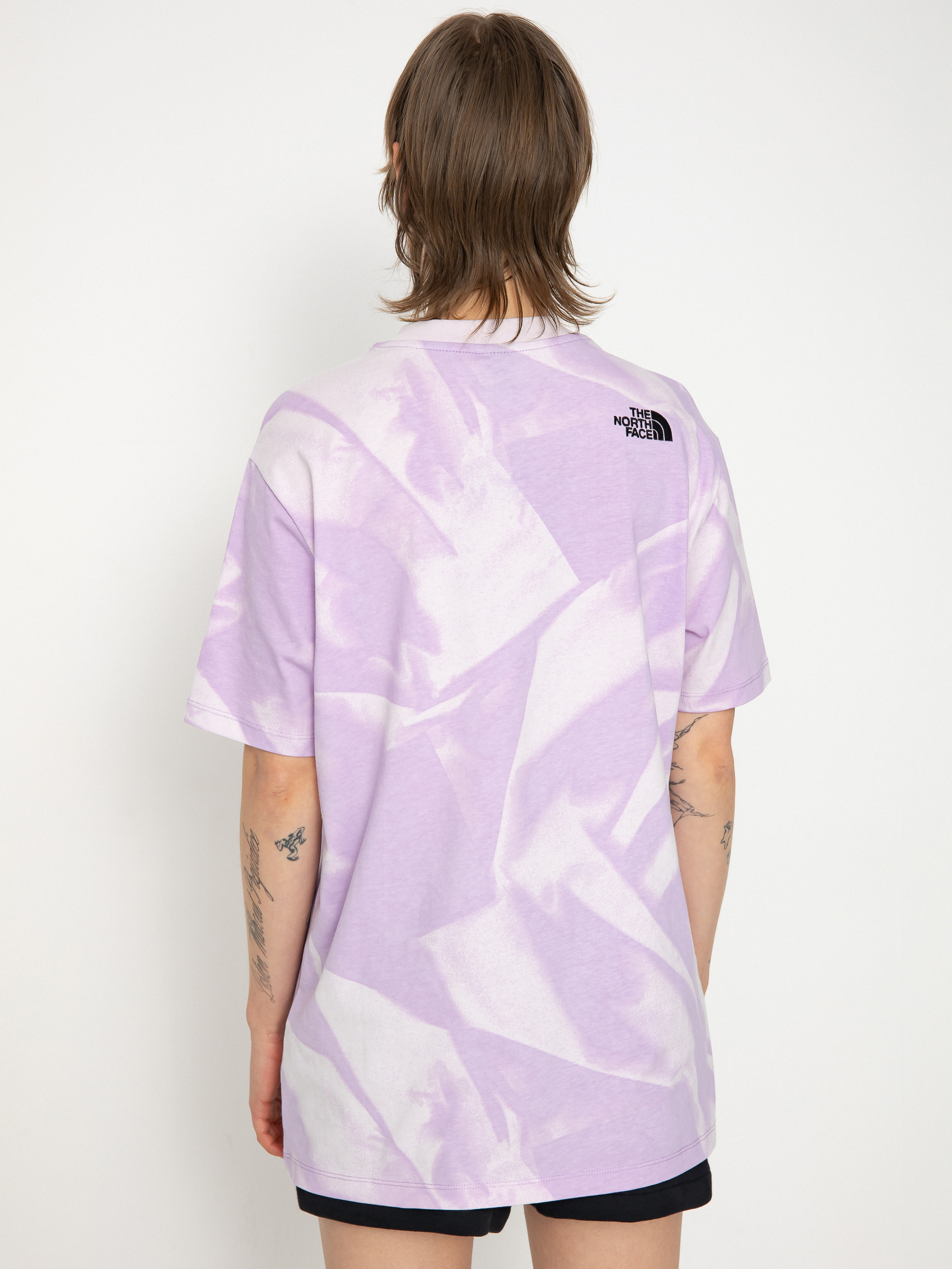 The North Face Oversize Simple Dome Print Wmn Póló (icy lilac garment fold)