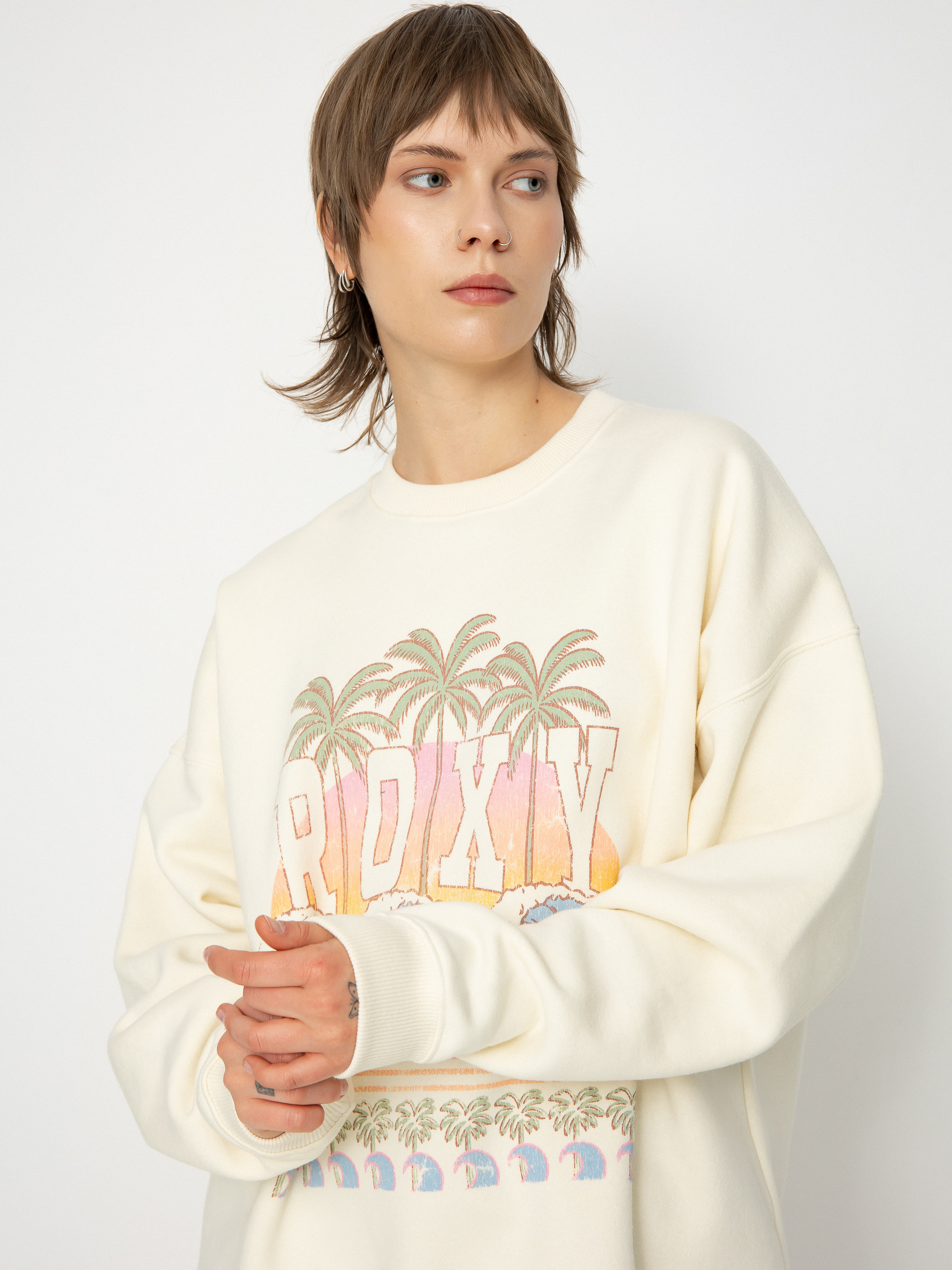 Pulóver Roxy Lineup Oversized Crew Wmn (egret)