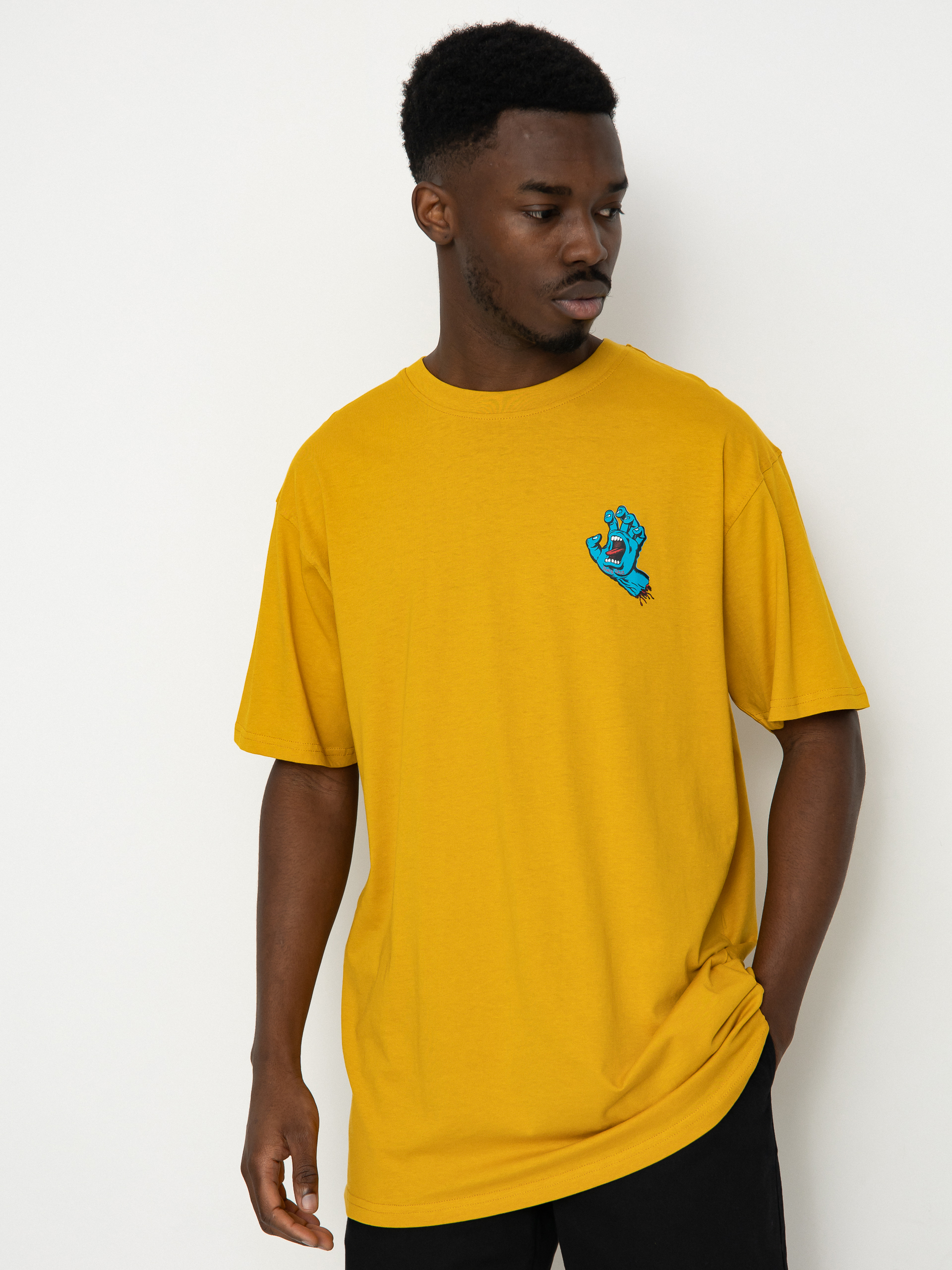 Santa Cruz Screaming Hand Chest Póló (old gold)